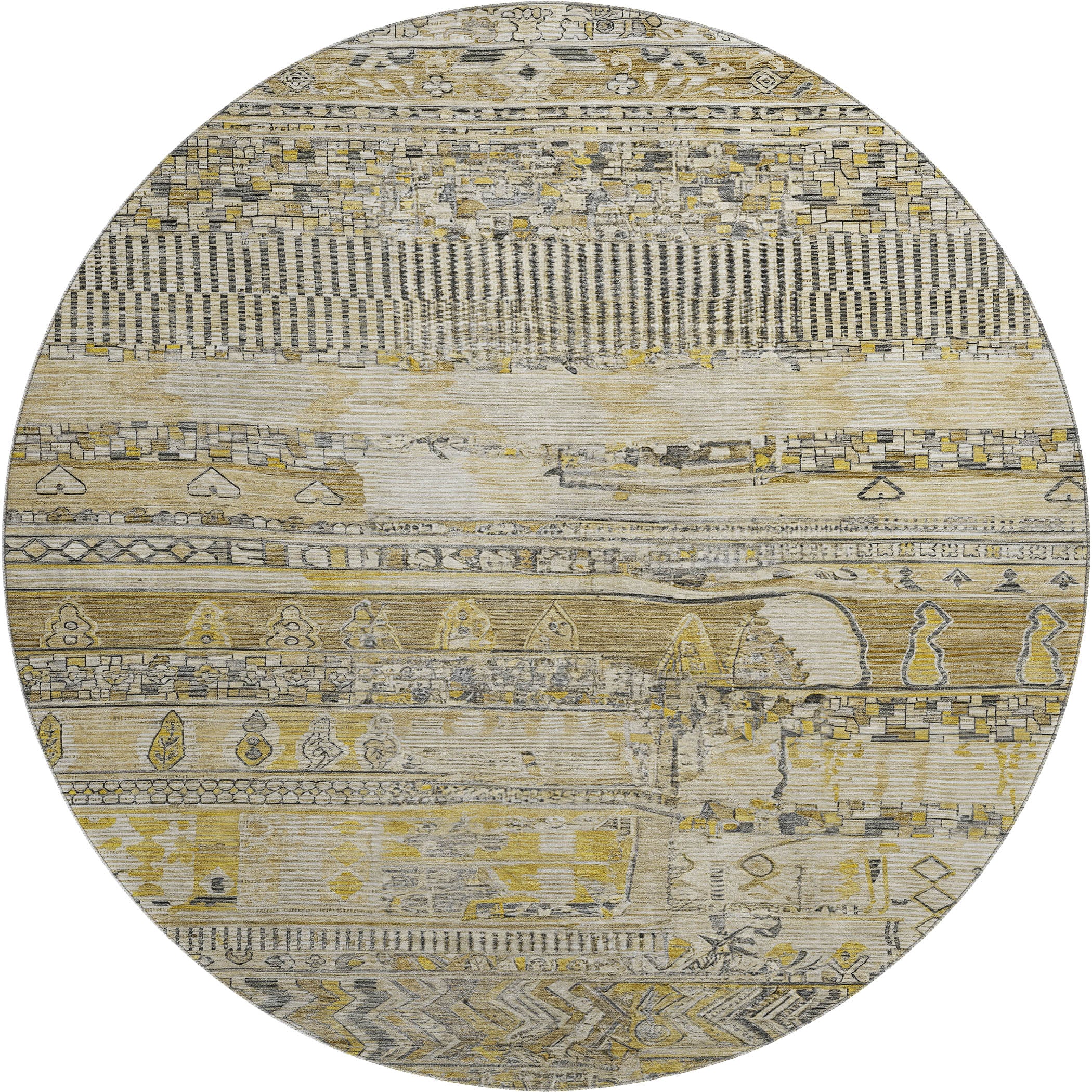 Jaipur Machine Washable Transitional Brown Rug 8' x 8' #shape_Round