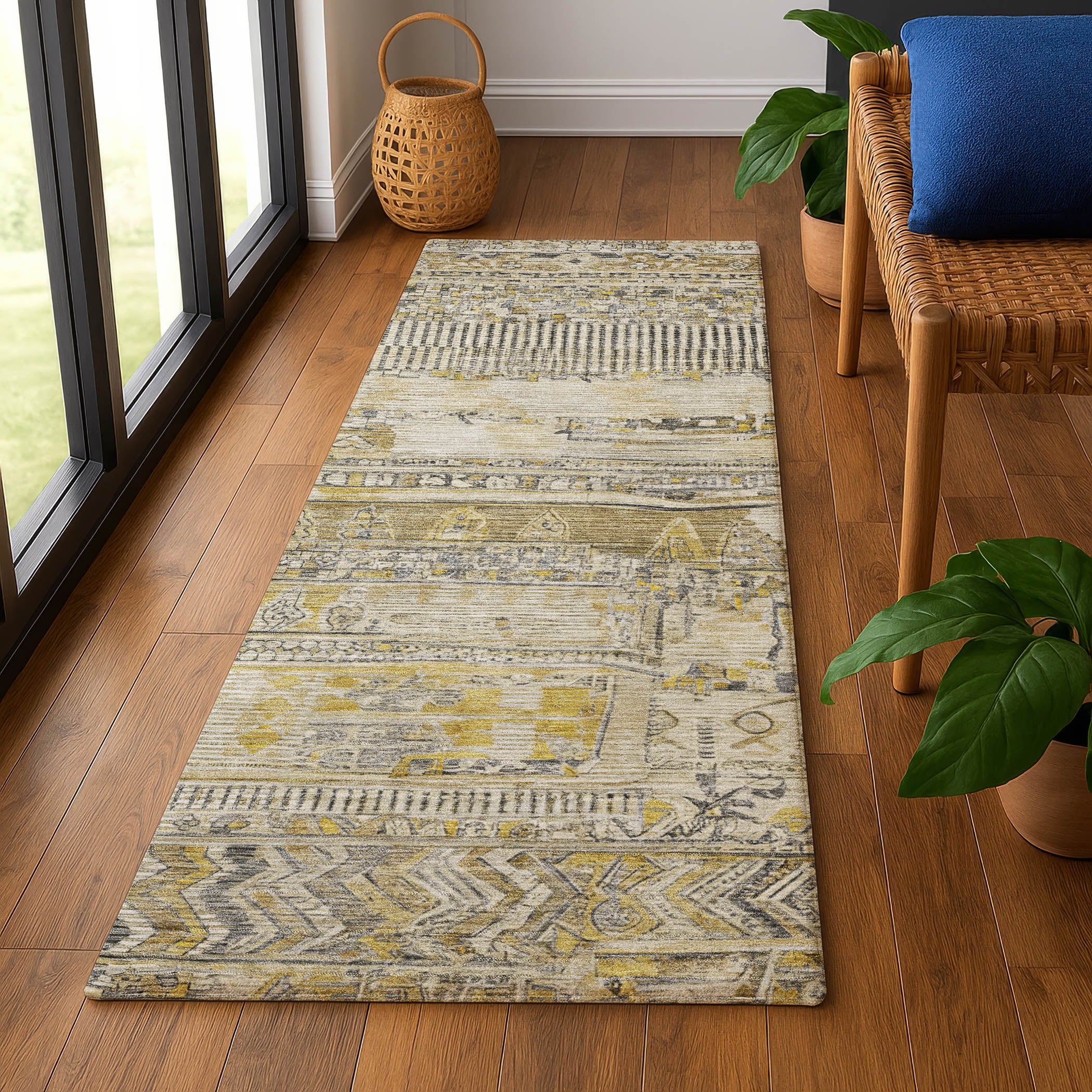Jaipur Machine Washable Transitional Brown Rug 2'3" x 7'6" #shape_Runner