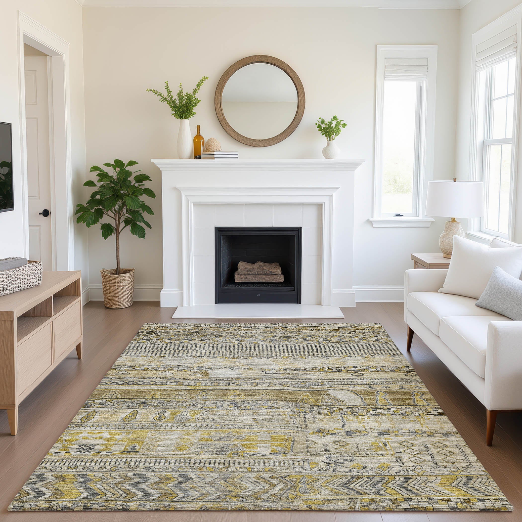 Jaipur Machine Washable Transitional Brown Rug 2'6" x 3'10" #shape_Rectangle