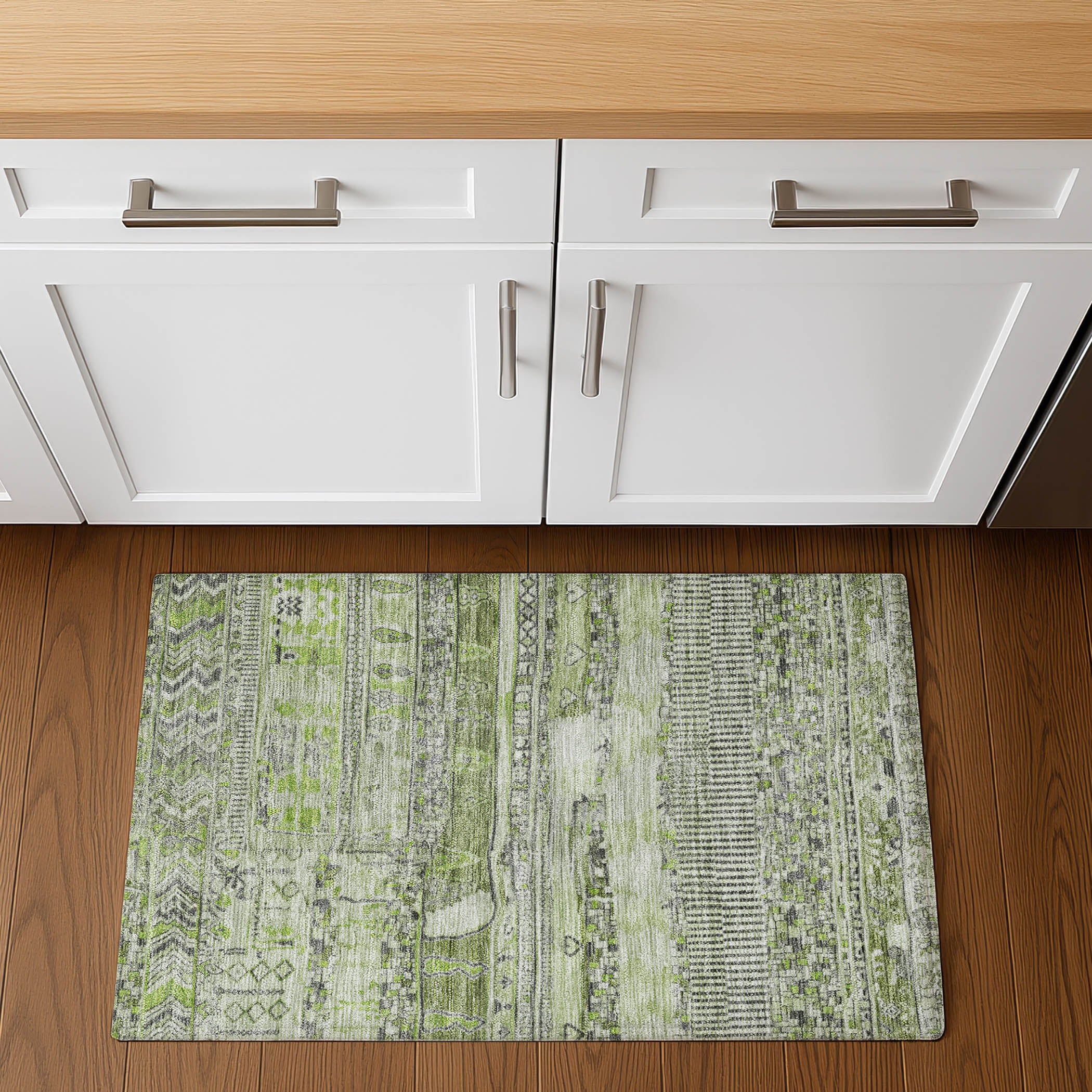 Jaipur Machine Washable Transitional Olive Green Rug 1'8" x 2'6" #shape_Rectangle