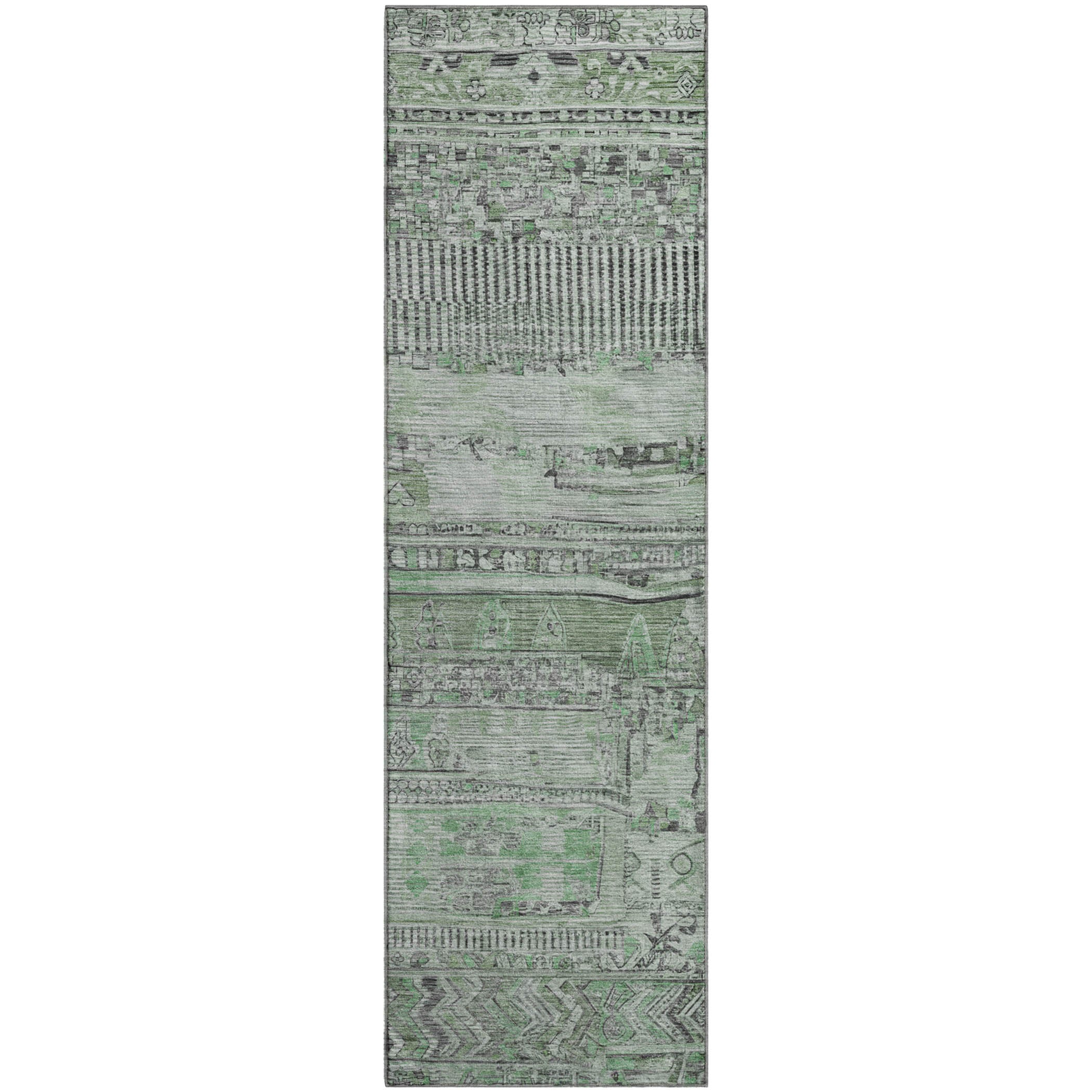 Jaipur Machine Washable Transitional Sage Green Rug 2'3" x 7'6" #shape_Runner
