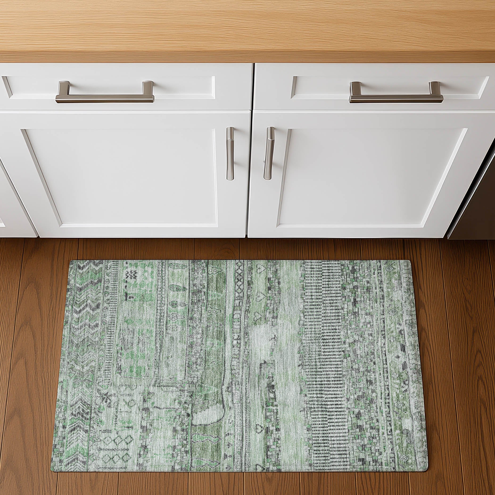 Jaipur Machine Washable Transitional Sage Green Rug 1'8" x 2'6" #shape_Rectangle