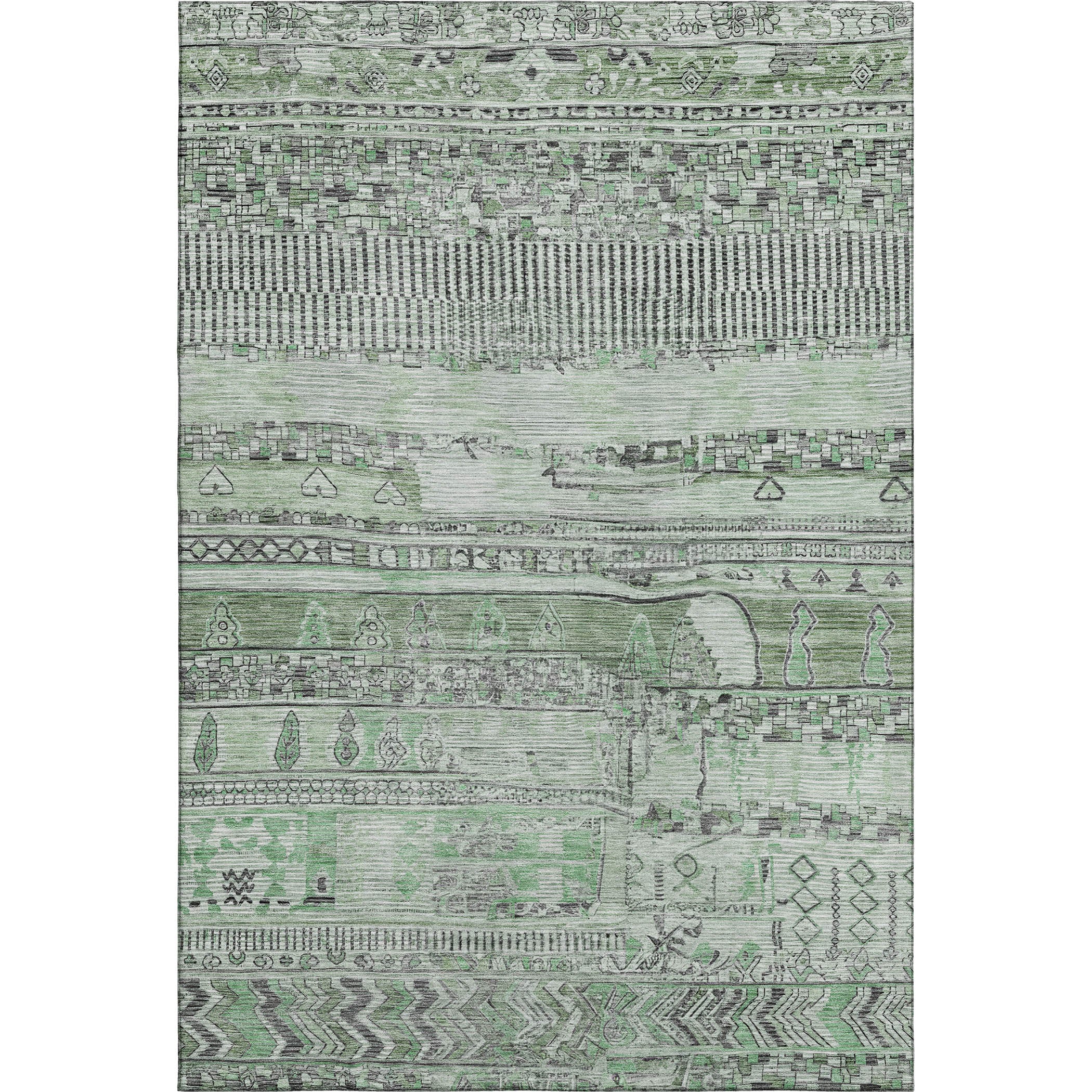 Jaipur Machine Washable Transitional Sage Green Rug 2'6" x 3'10" #shape_Rectangle
