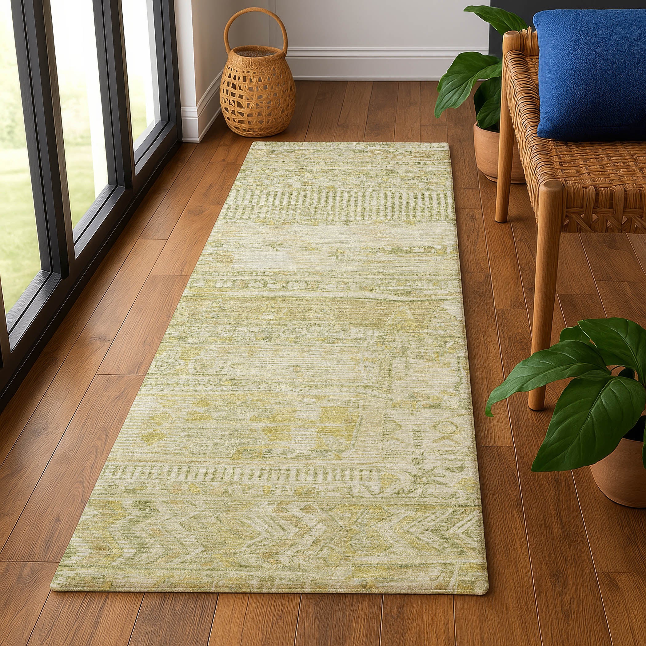 Jaipur Machine Washable Transitional Tan Brown Rug 2'3" x 7'6" #shape_Runner