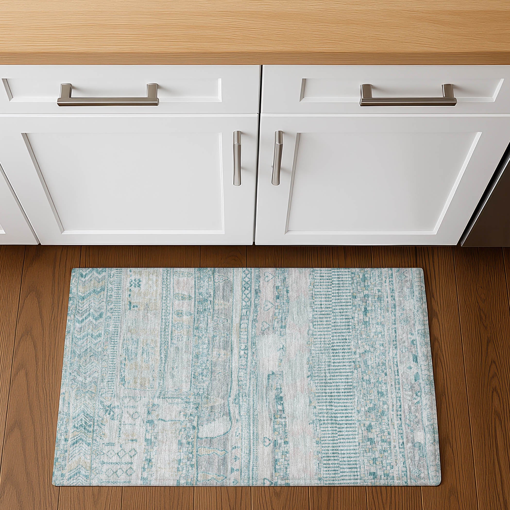 Jaipur Machine Washable Transitional Teal Rug 1'8" x 2'6" #shape_Rectangle