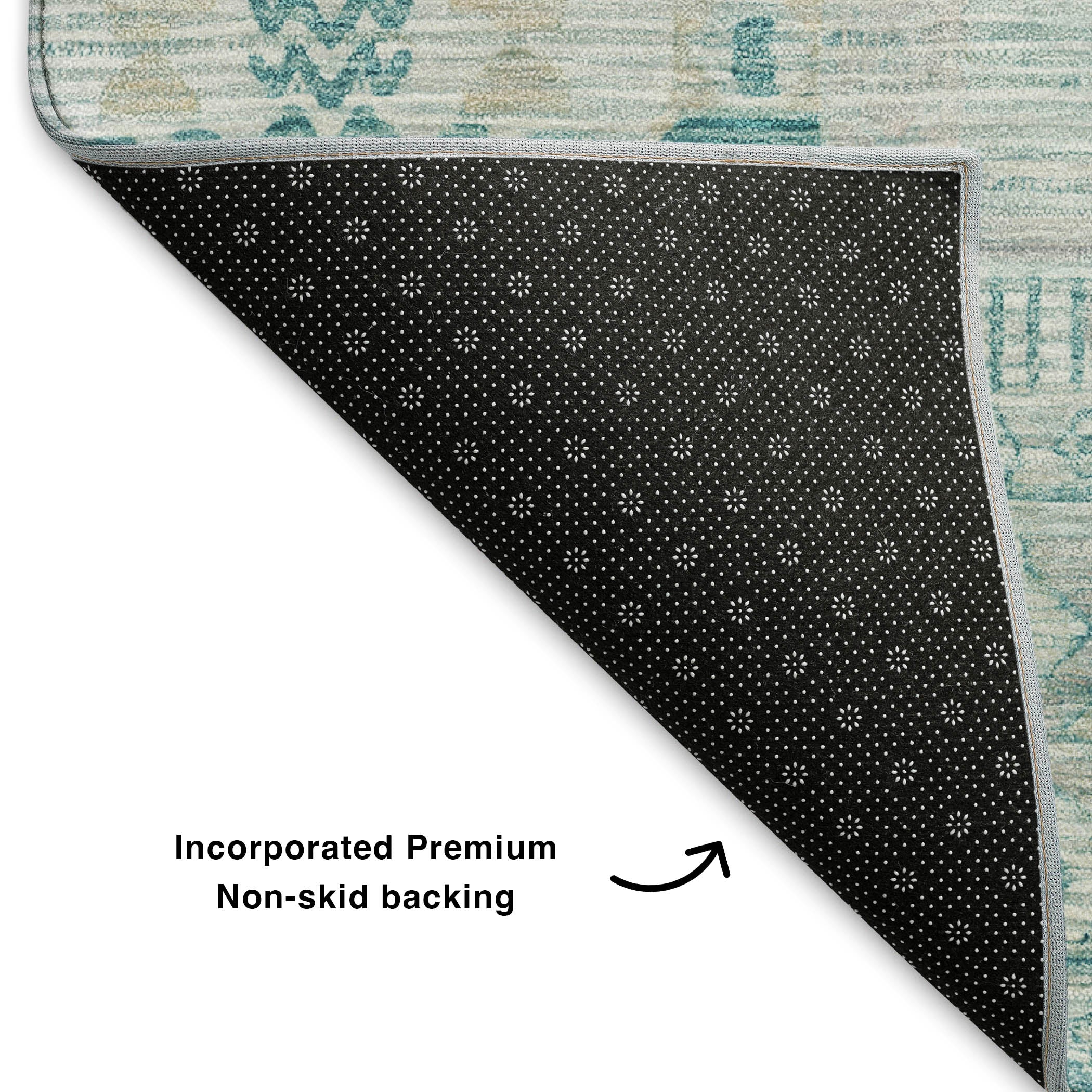 Jaipur Machine Washable Transitional Teal Rug 1'8" x 2'6" #shape_Rectangle