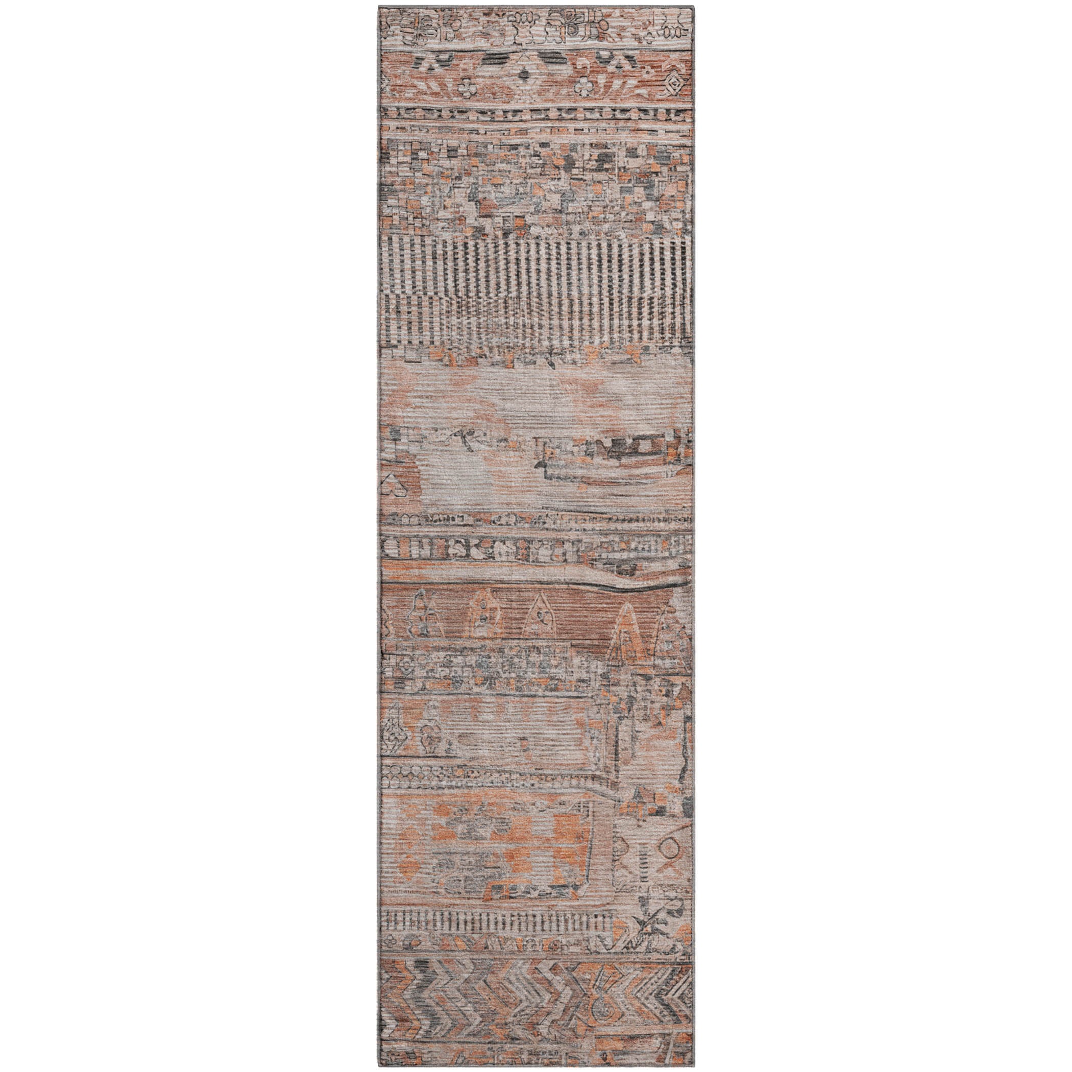 Jaipur Machine Washable Transitional Terracotta Orange Rug 2'3" x 7'6" #shape_Runner