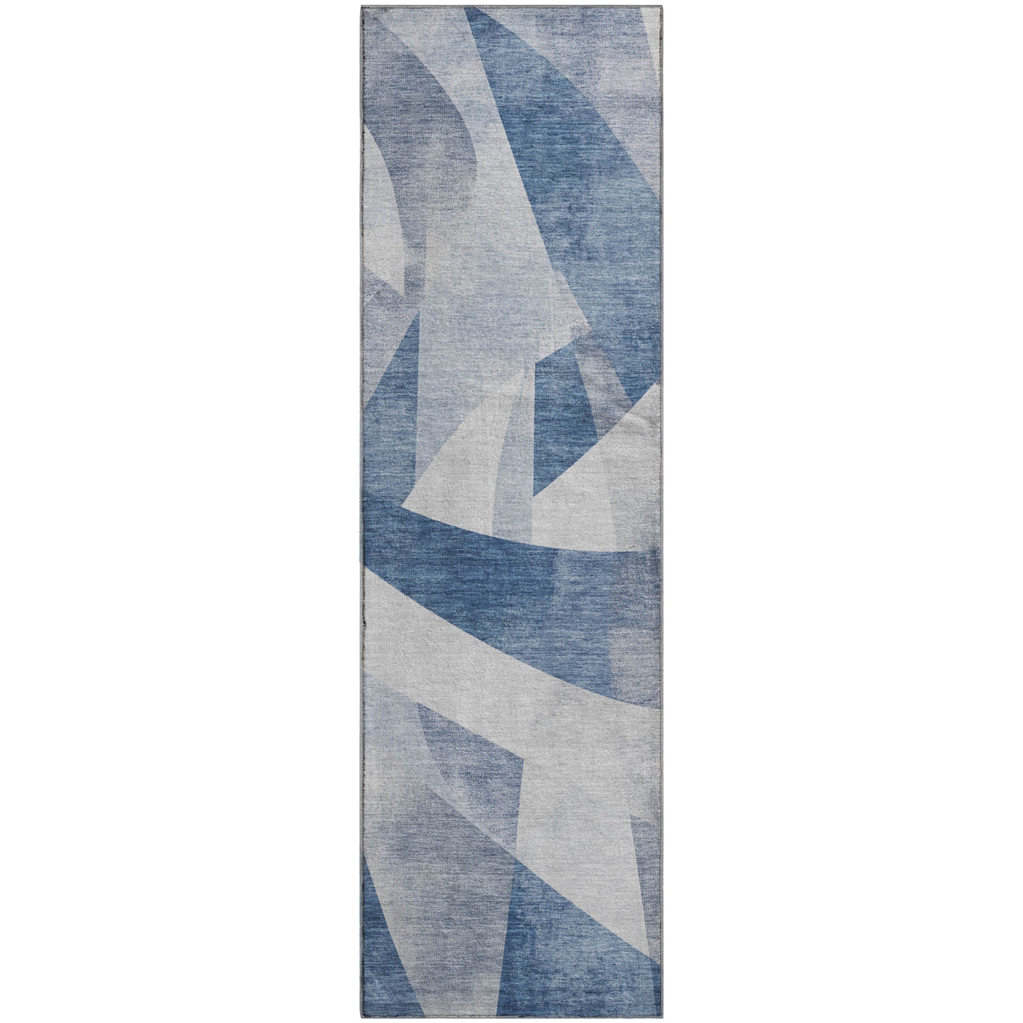 Chiang Mai Machine Washable Transitional Denim Blue Rug 2'3" x 7'6" #shape_Runner