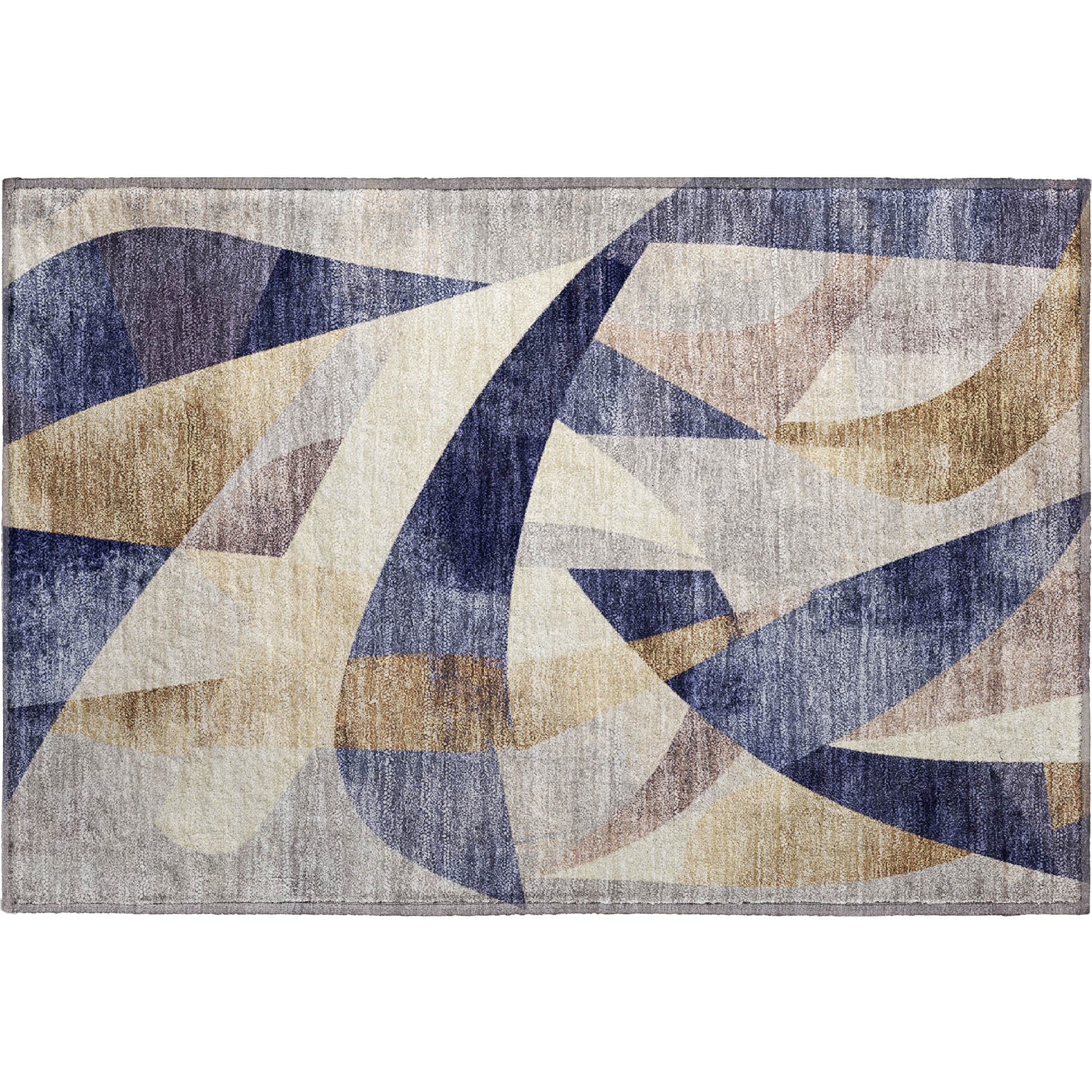 Chiang Mai Machine Washable Transitional Navy Blue Rug 1'8" x 2'6" #shape_Rectangle