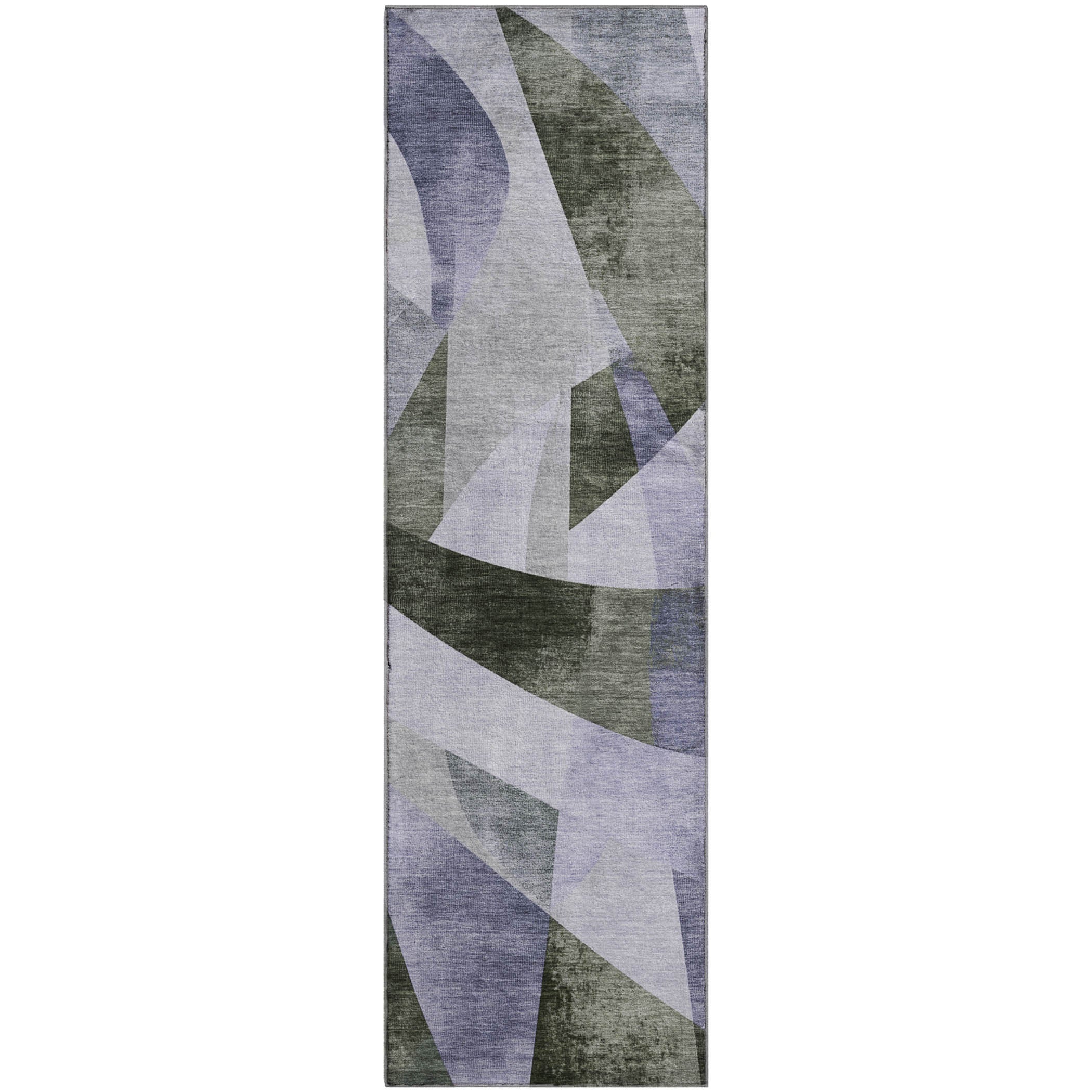 Chiang Mai Machine Washable Transitional Olive Green Rug 2'3" x 7'6" #shape_Runner
