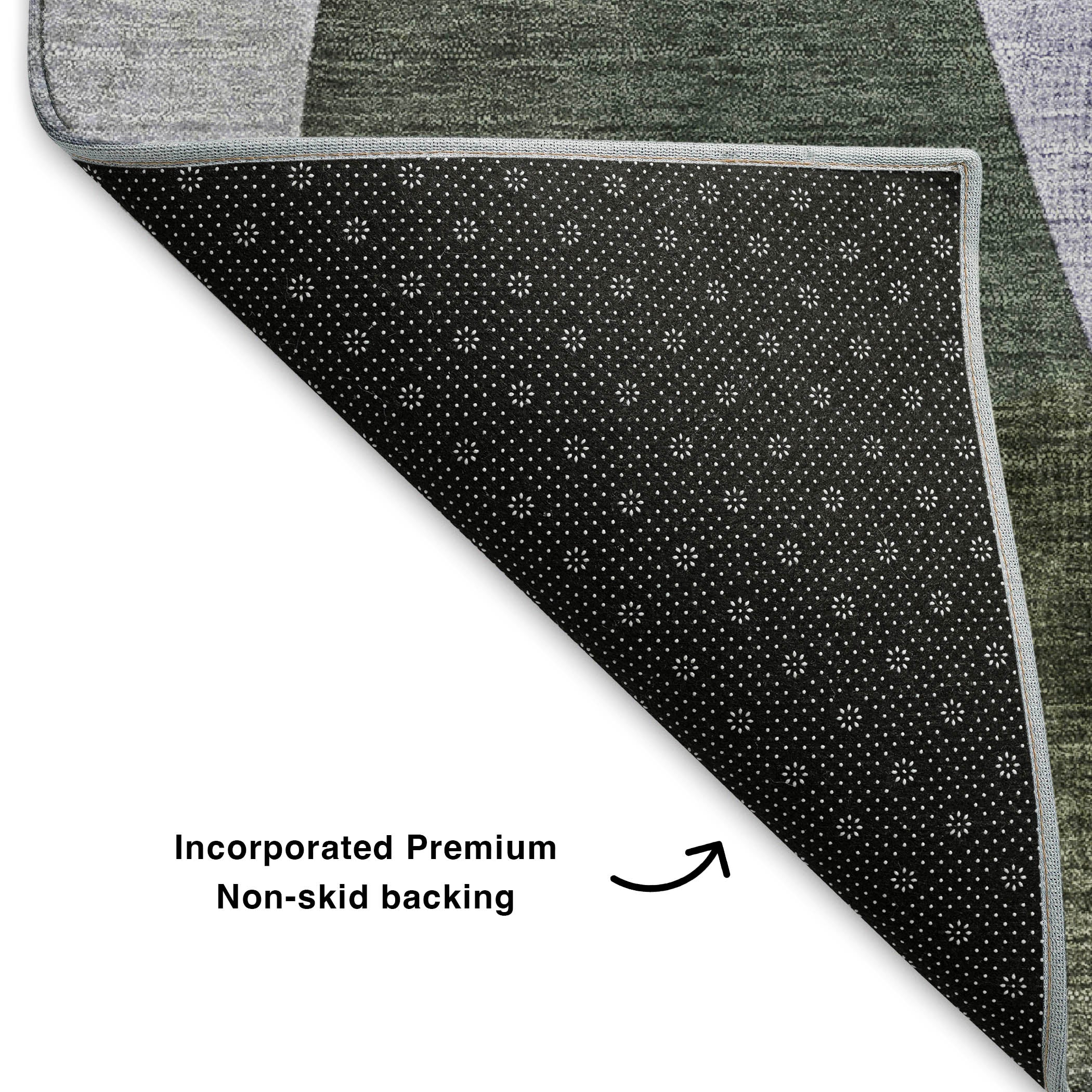 Chiang Mai Machine Washable Transitional Olive Green Rug 1'8" x 2'6" #shape_Rectangle