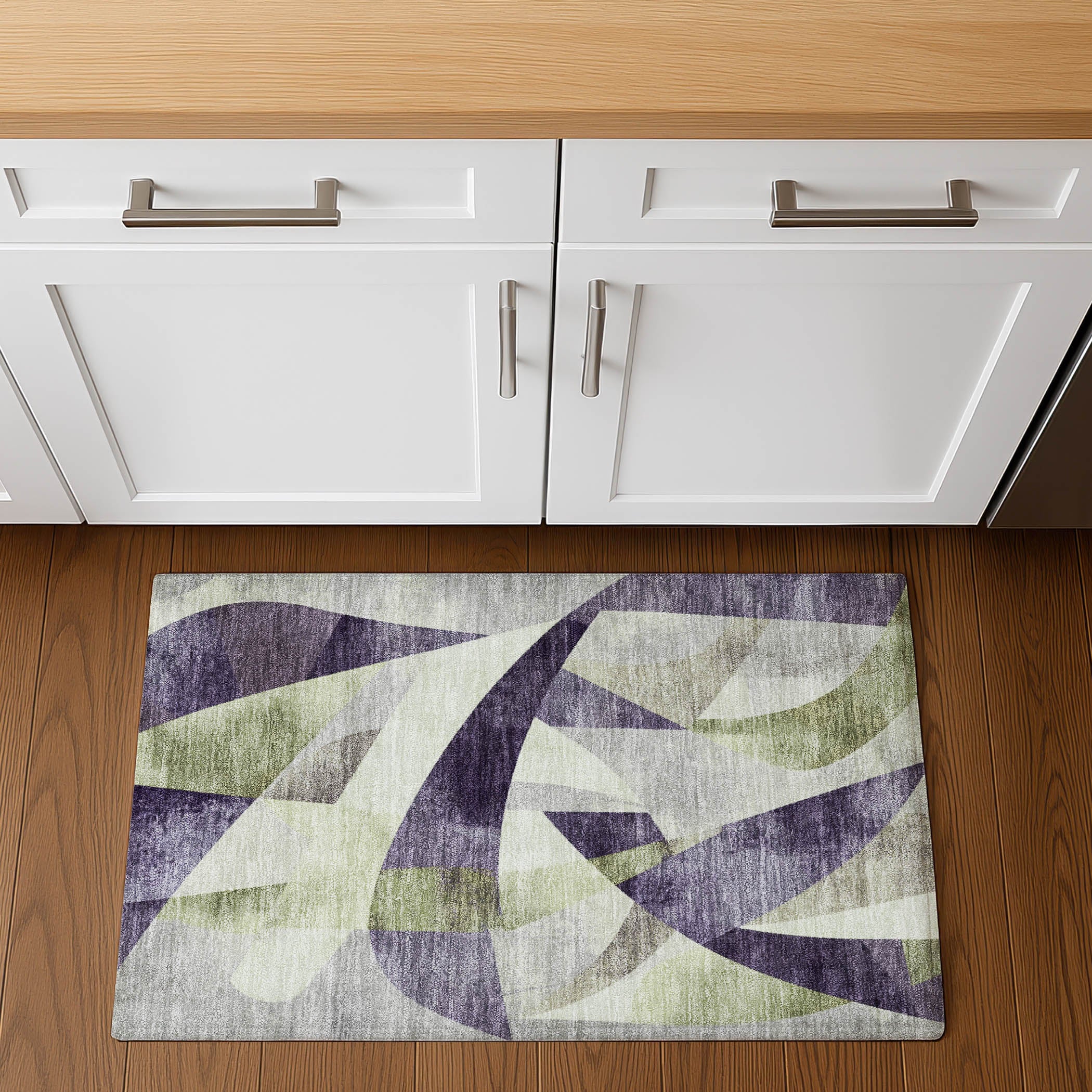 Chiang Mai Machine Washable Transitional Purple Rug 1'8" x 2'6" #shape_Rectangle