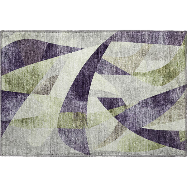 Chiang Mai Machine Washable Transitional Purple Rug 1'8" x 2'6"