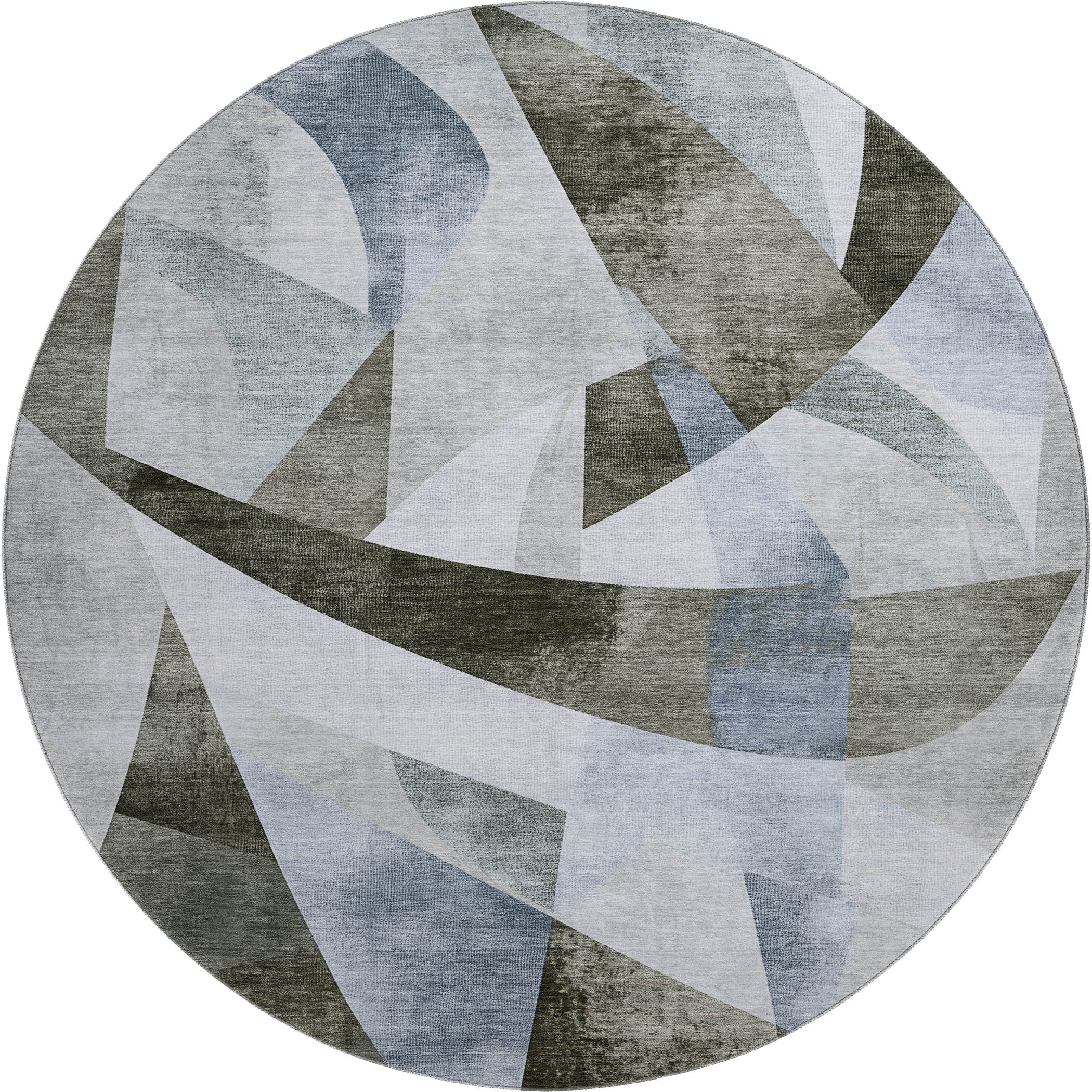 Chiang Mai Machine Washable Transitional Taupe Brown Rug 8' x 8' #shape_Round