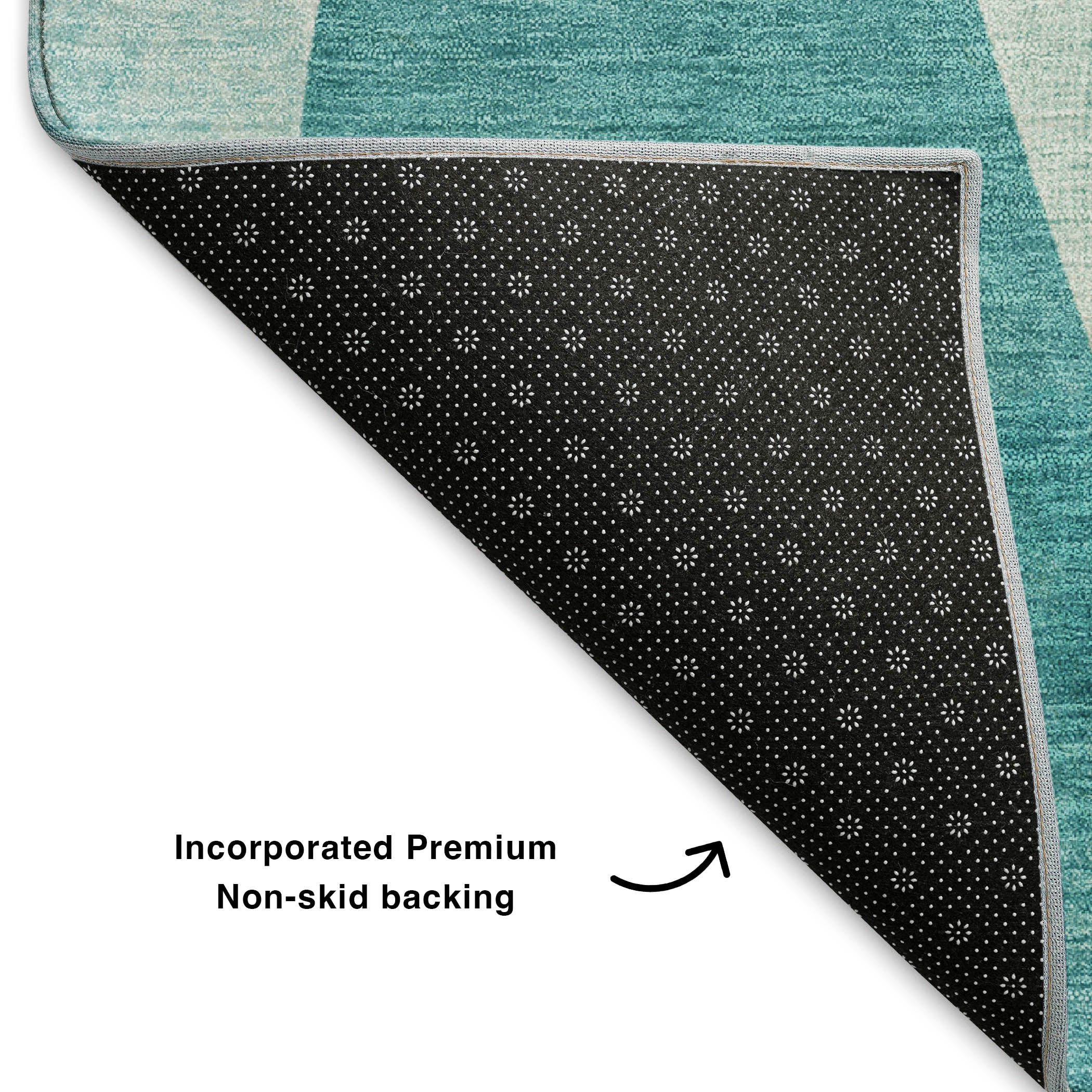 Chiang Mai Machine Washable Transitional Teal Rug 1'8" x 2'6" #shape_Rectangle
