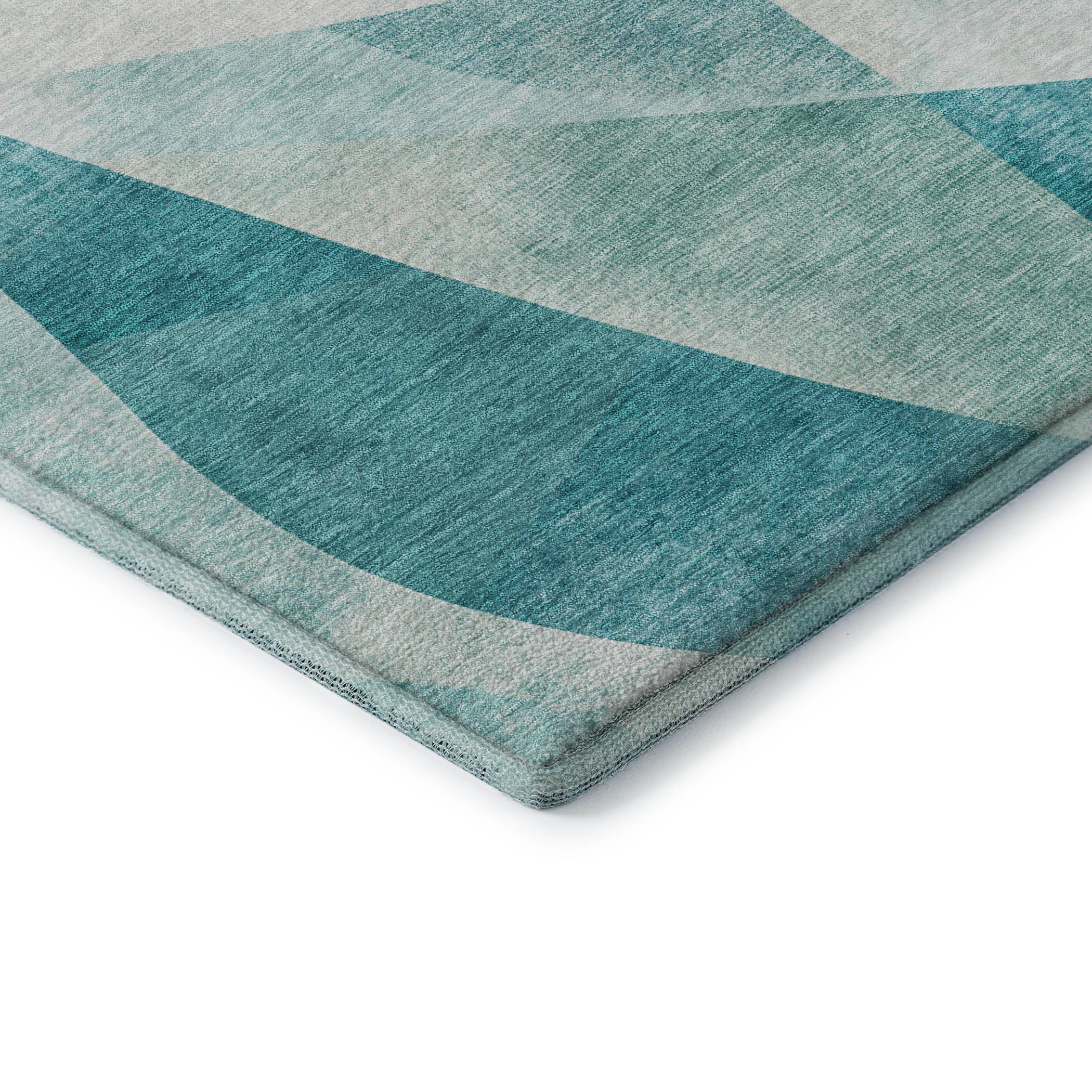 Chiang Mai Machine Washable Transitional Teal Rug 1'8" x 2'6" #shape_Rectangle