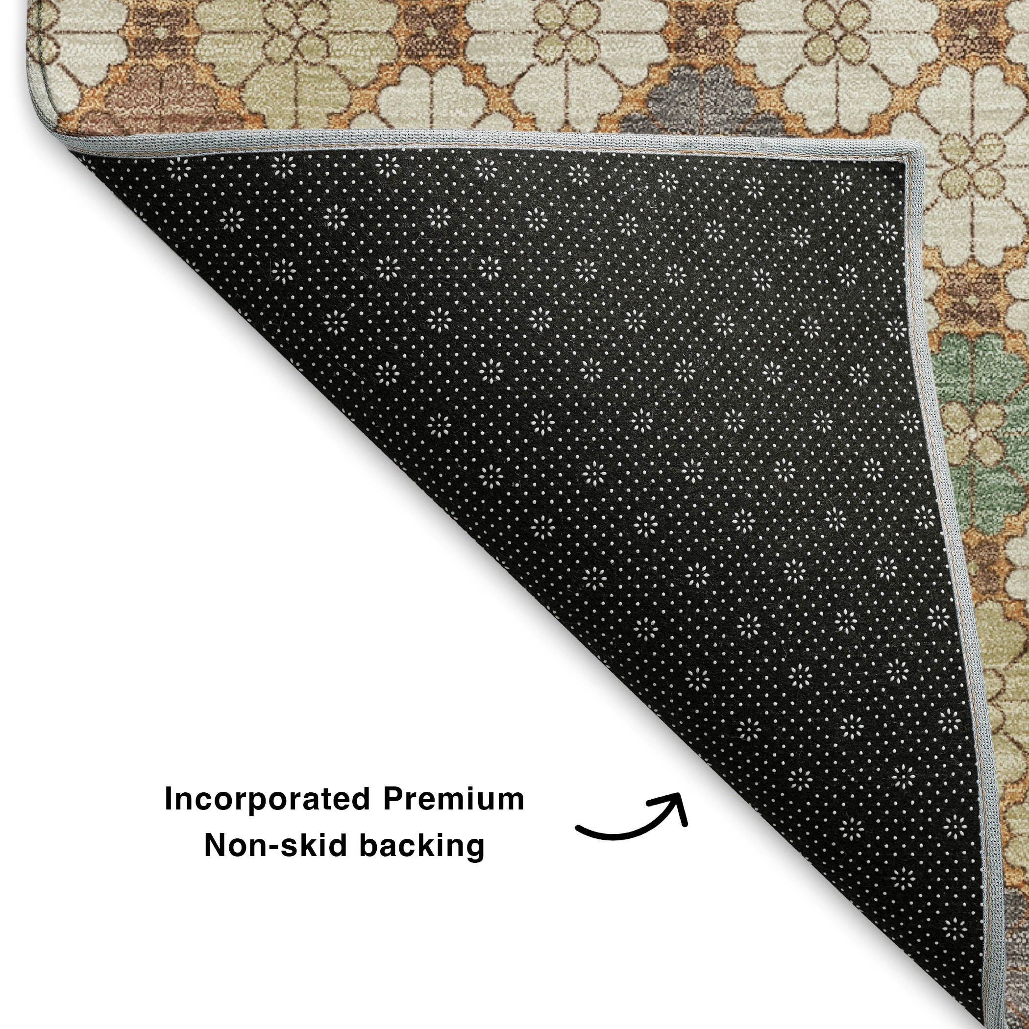 Antigua Machine Washable Transitional Beige Brown Rug 1'8" x 2'6" #shape_Rectangle