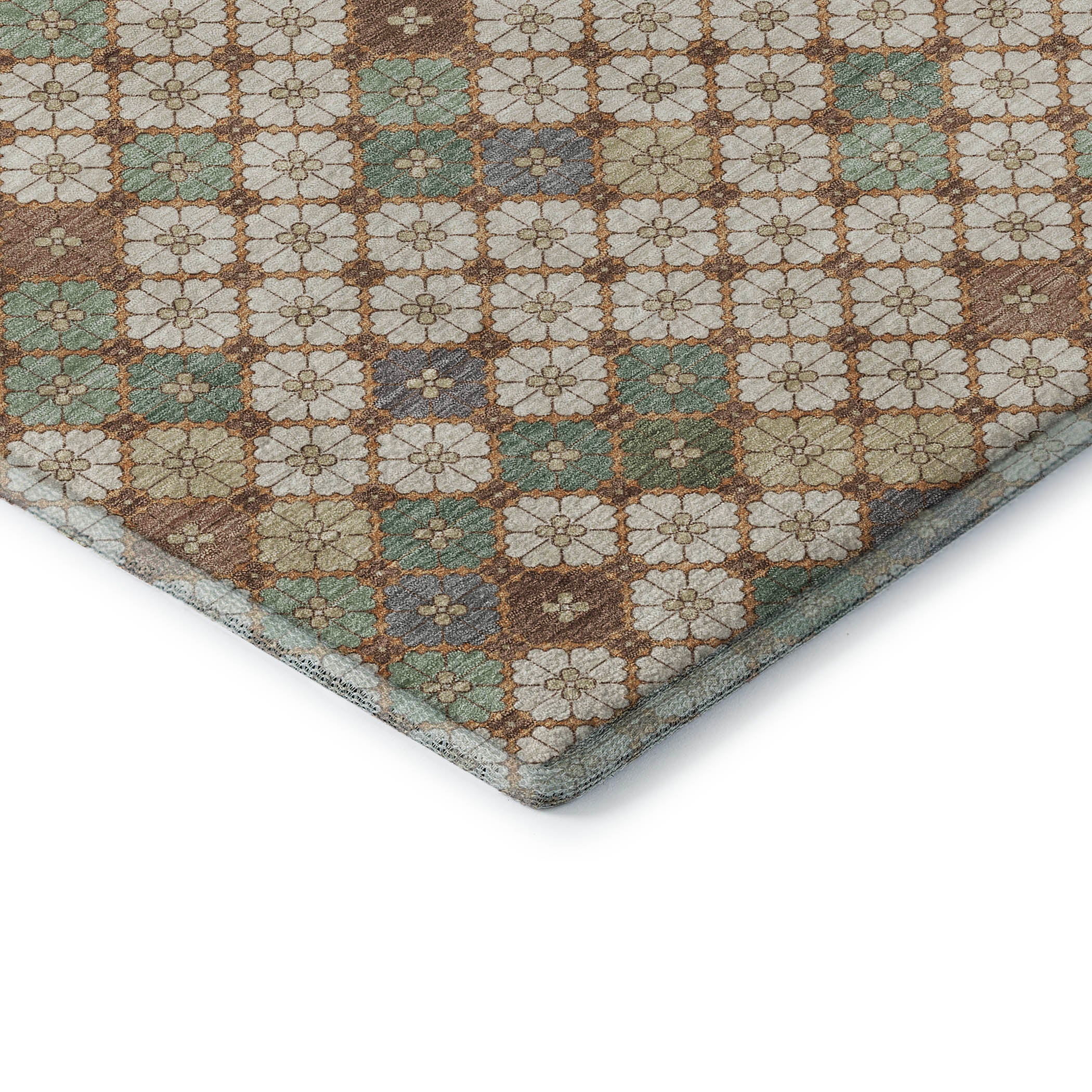 Antigua Machine Washable Transitional Beige Brown Rug 1'8" x 2'6" #shape_Rectangle