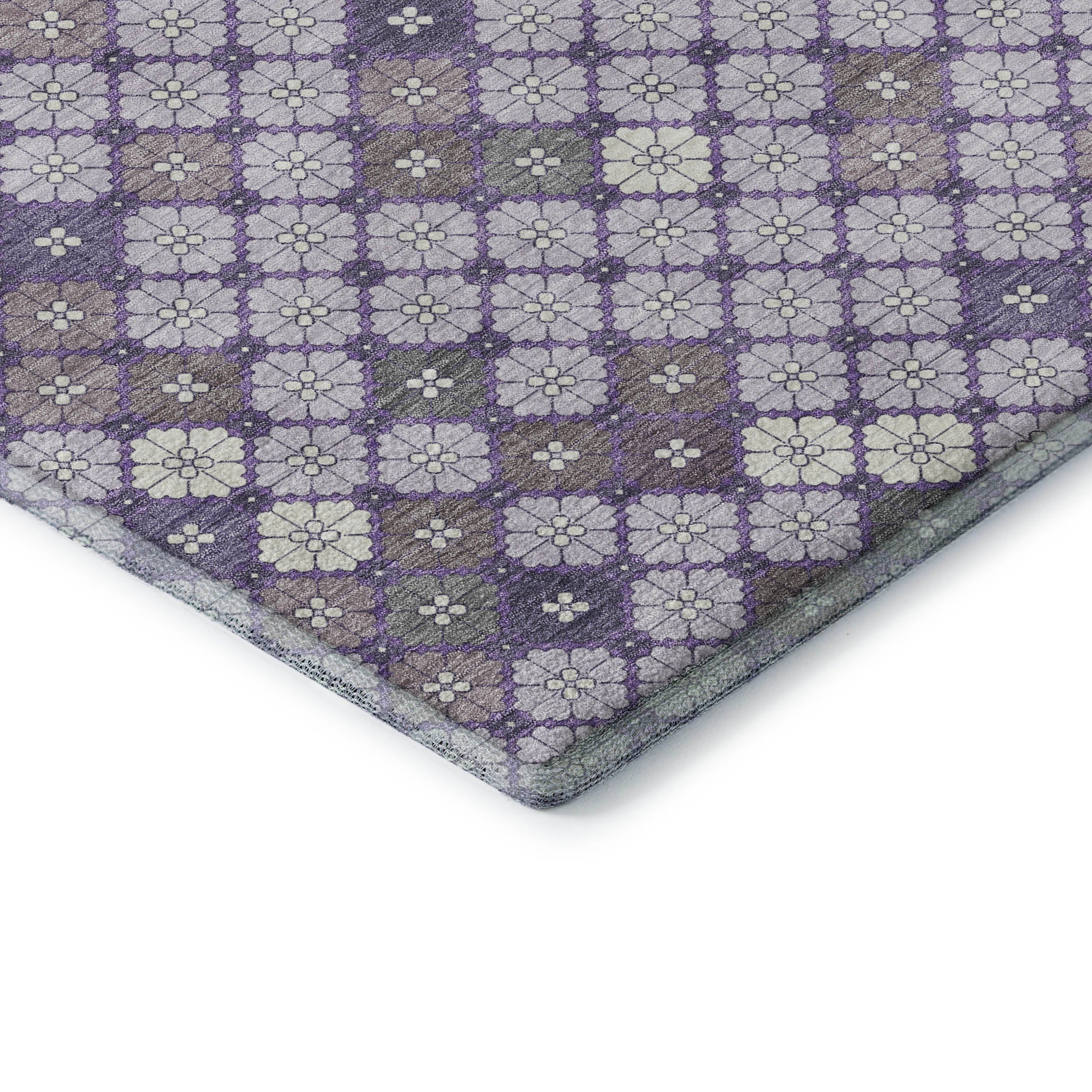 Antigua Machine Washable Transitional Lavender Purple Rug 1'8" x 2'6" #shape_Rectangle