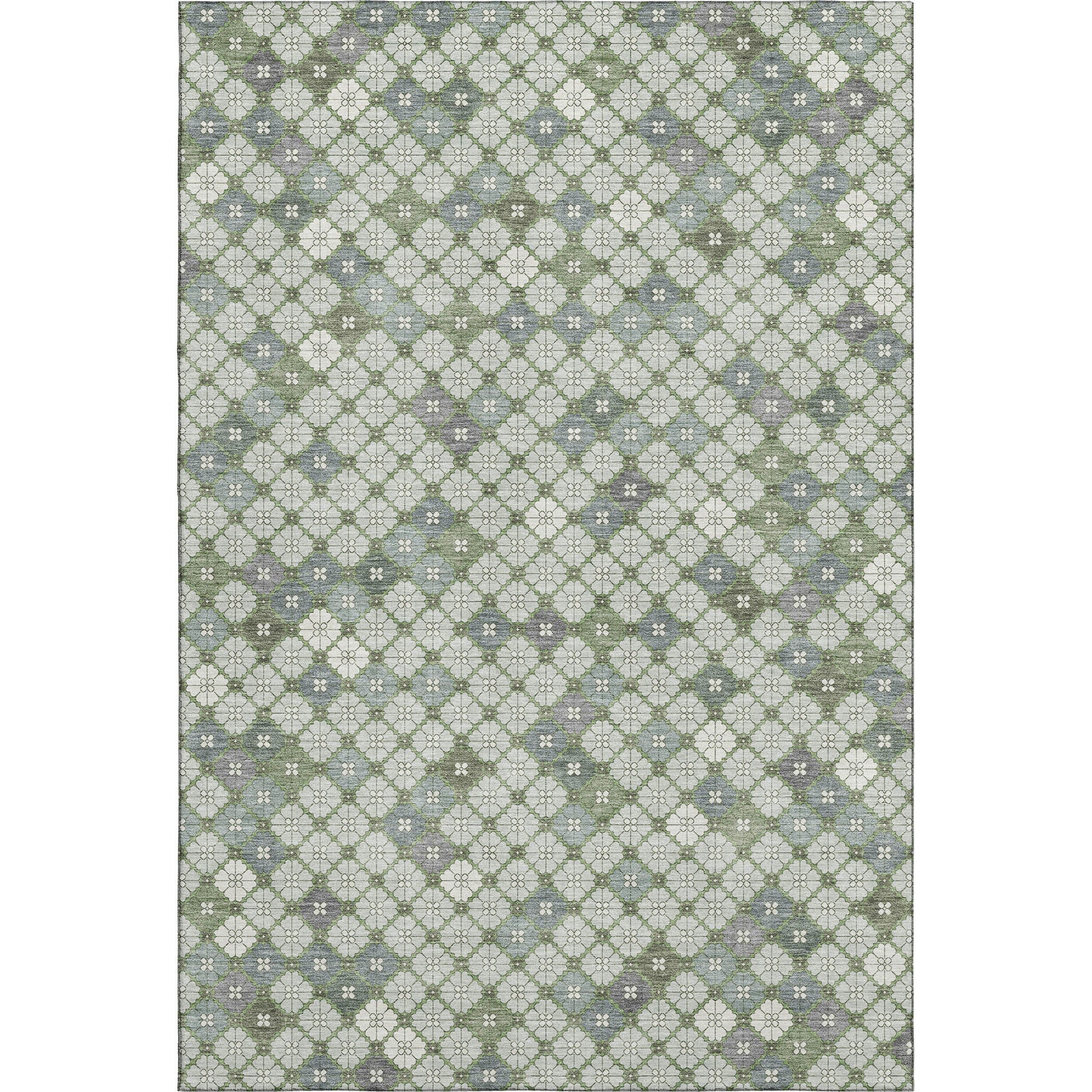 Antigua Machine Washable Transitional Mint Green Rug 2'6" x 3'10" #shape_Rectangle