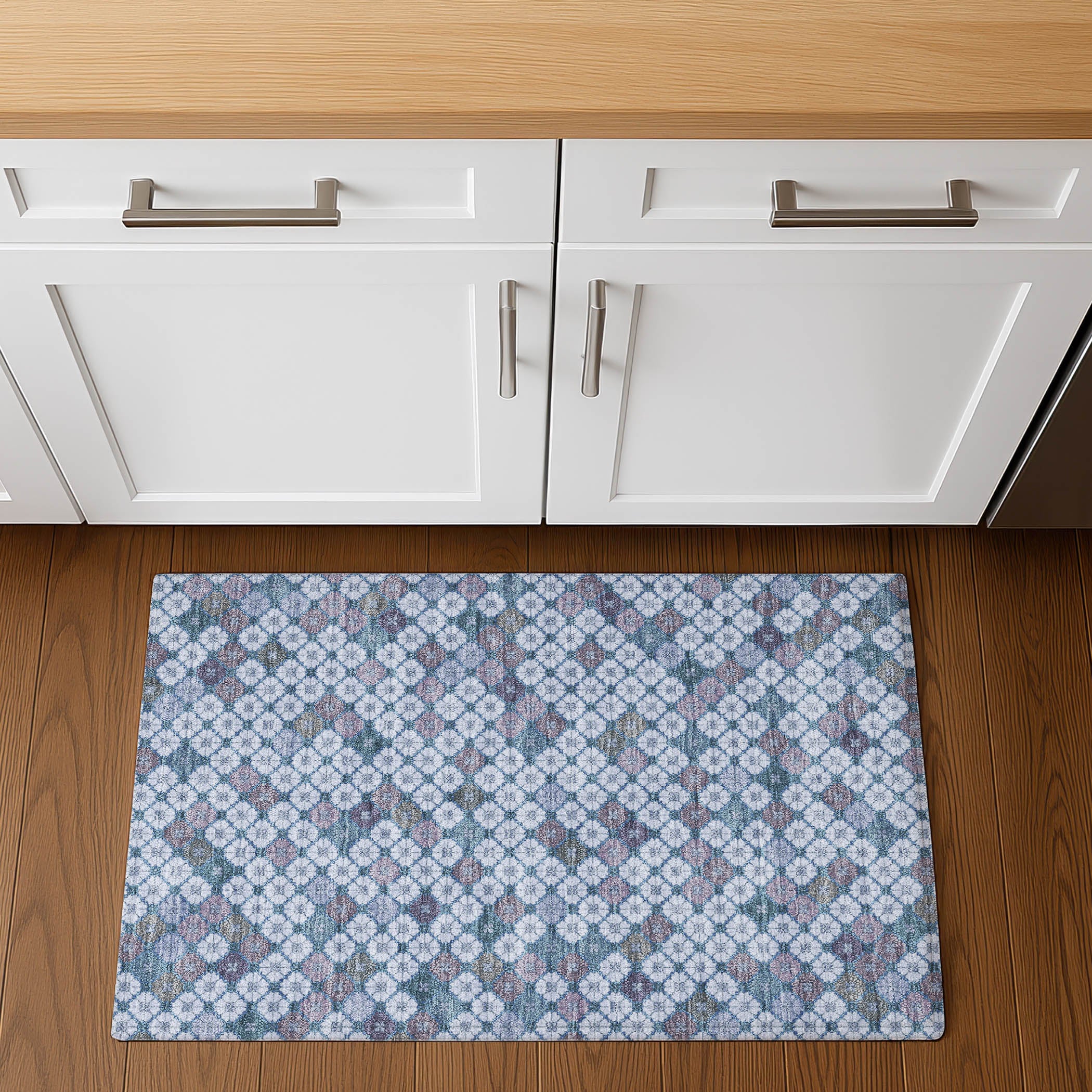 Antigua Machine Washable Transitional Sky Blue Rug 1'8" x 2'6" #shape_Rectangle