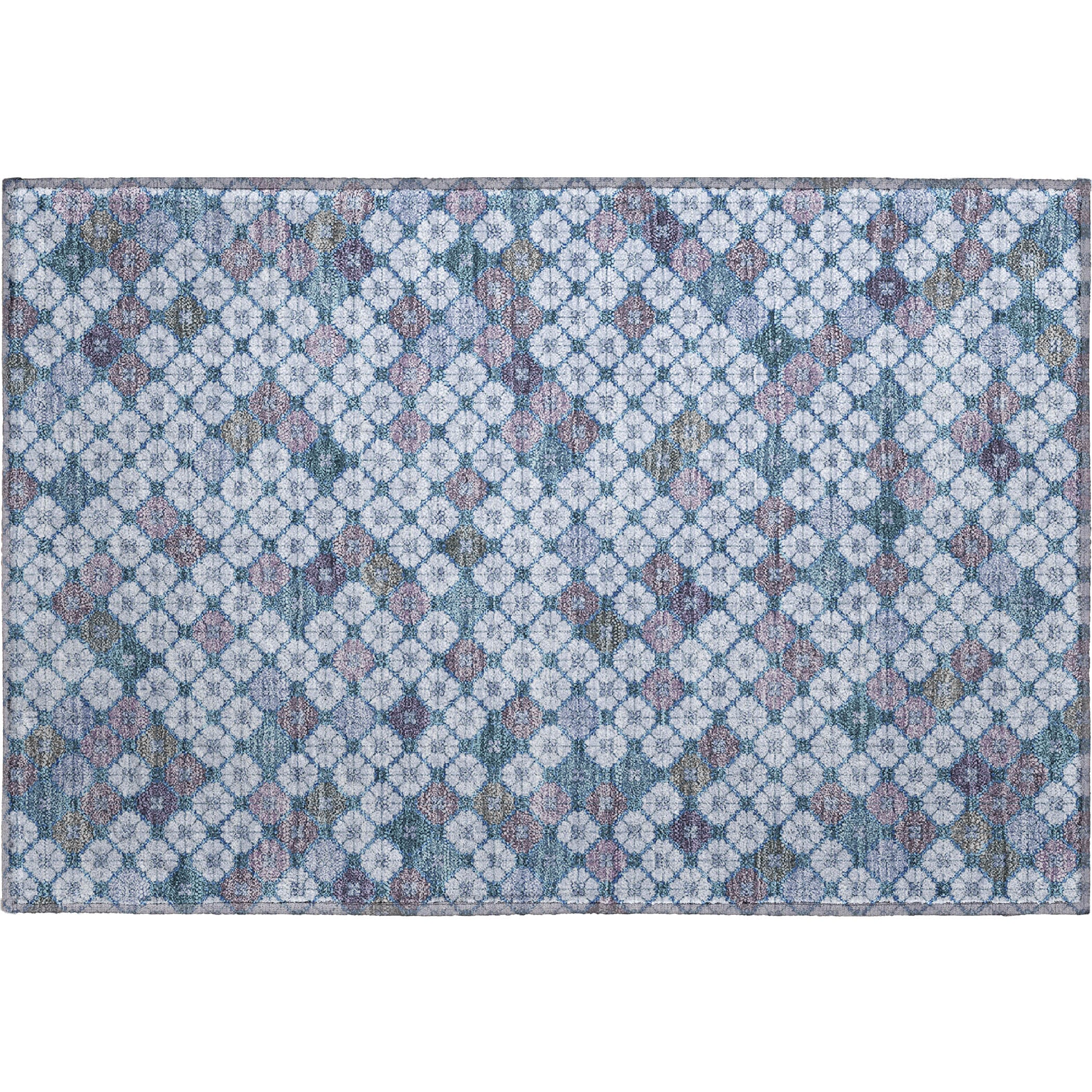 Antigua Machine Washable Transitional Sky Blue Rug 1'8" x 2'6" #shape_Rectangle