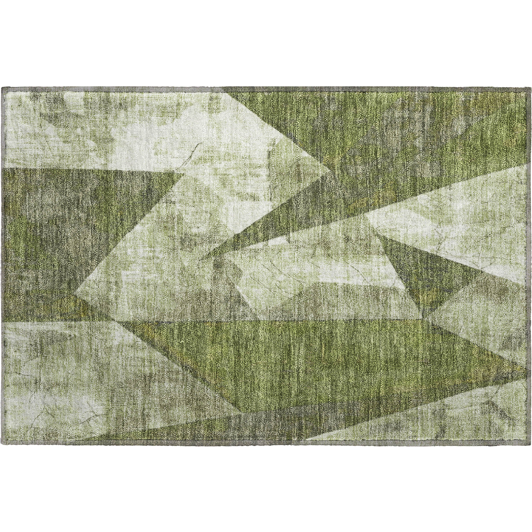 Bergen Machine Washable Transitional Green Rug 1'8" x 2'6" #shape_Rectangle