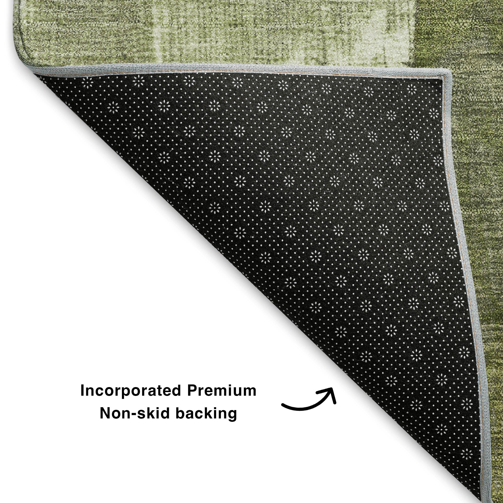 Bergen Machine Washable Transitional Green Rug 1'8" x 2'6" #shape_Rectangle