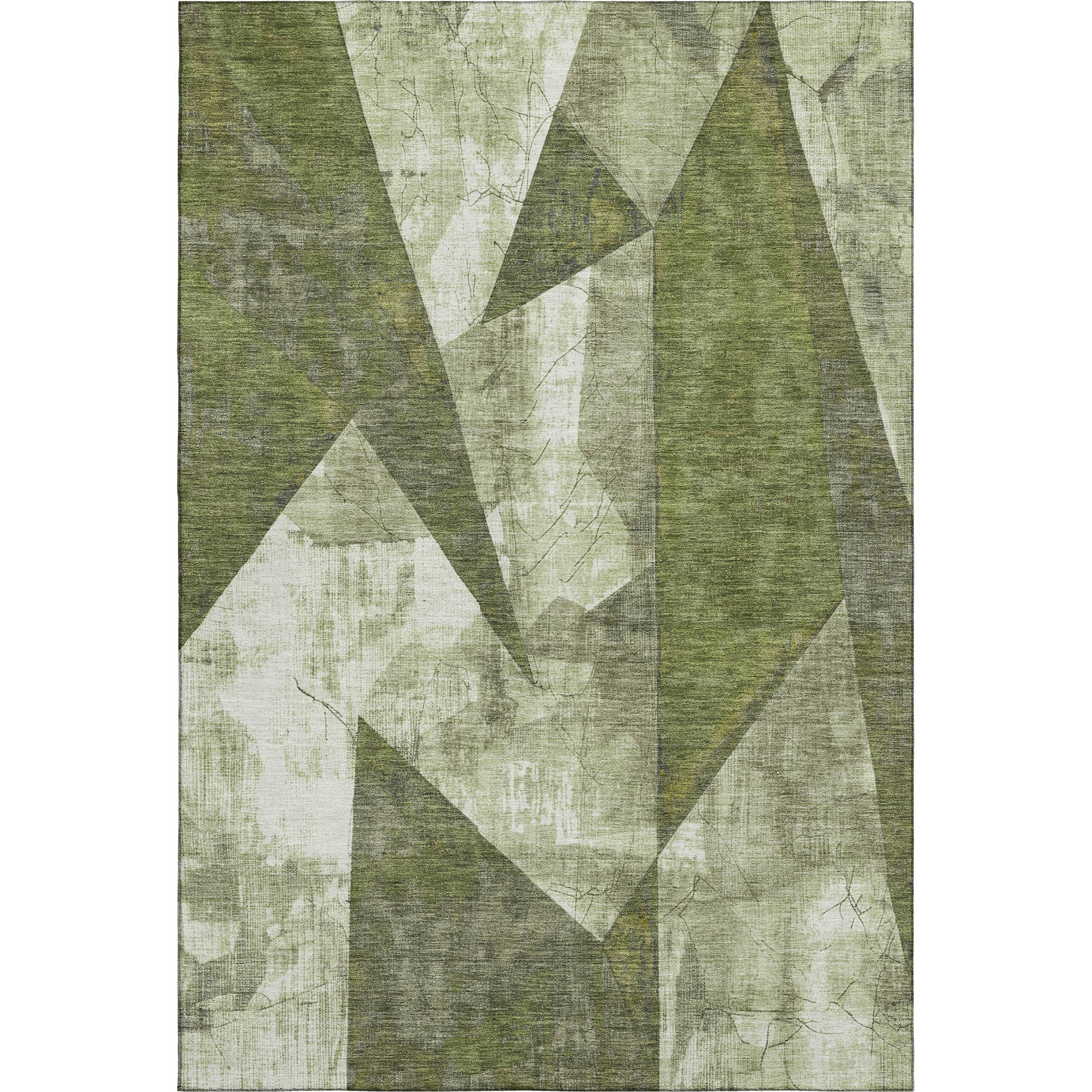 Bergen Machine Washable Transitional Green Rug 2'6" x 3'10" #shape_Rectangle