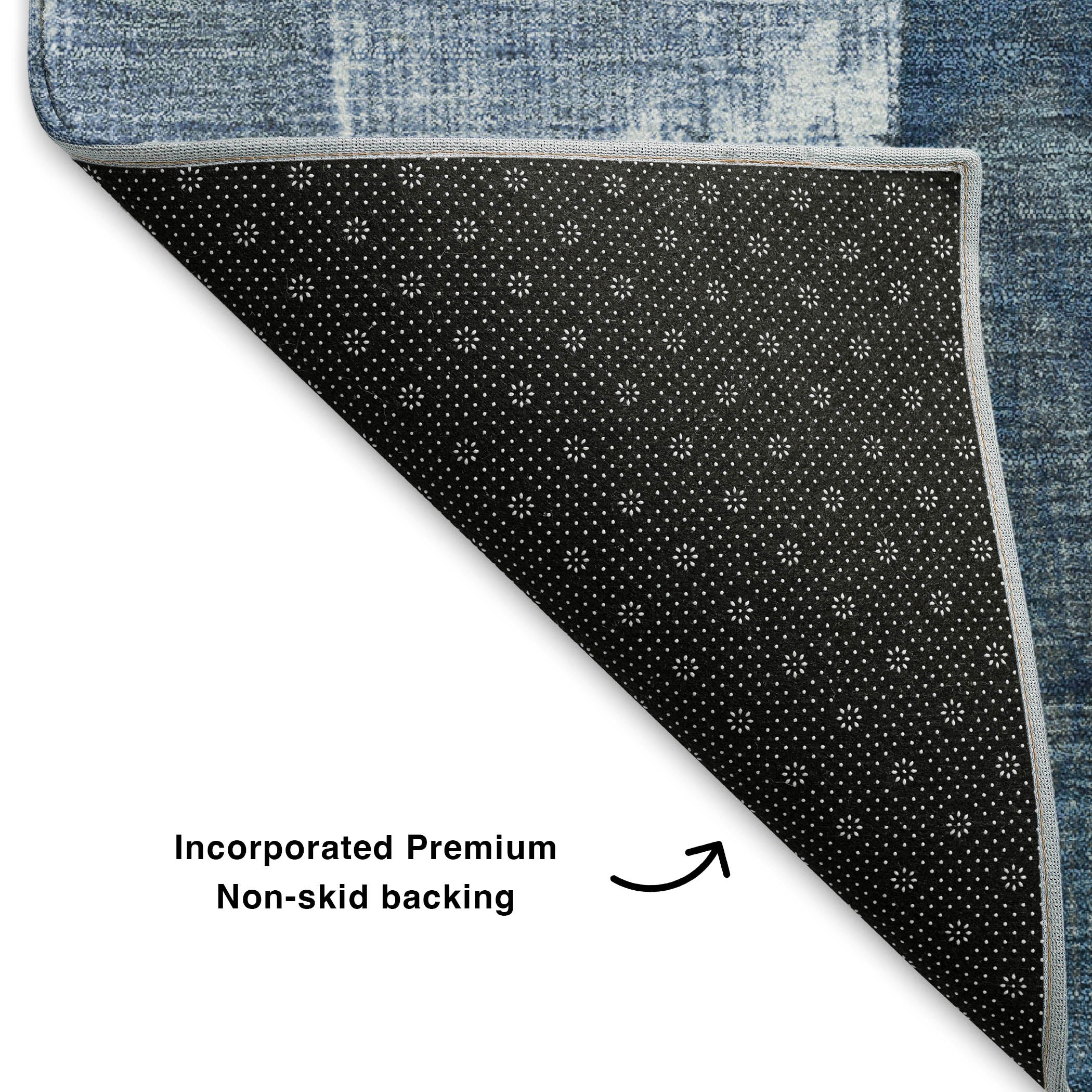 Bergen Machine Washable Transitional Navy Blue Rug 1'8" x 2'6" #shape_Rectangle