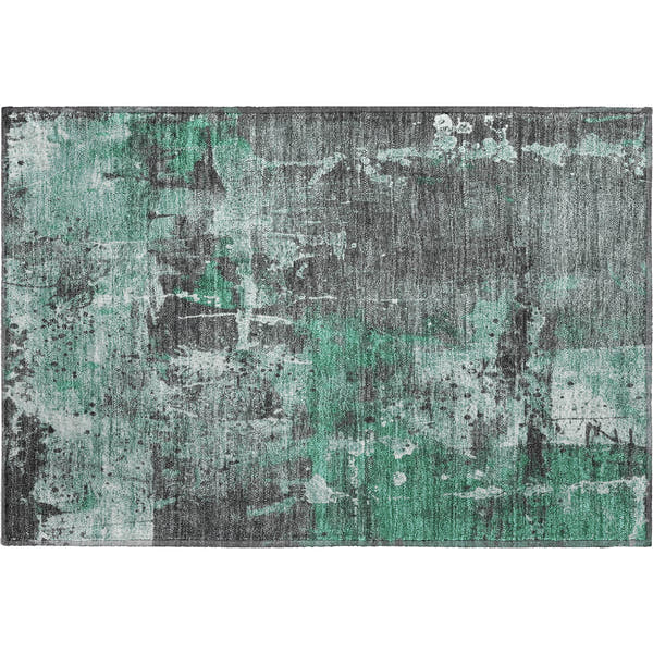 Tbilisi Machine Washable Transitional Green Rug 1'8" x 2'6"