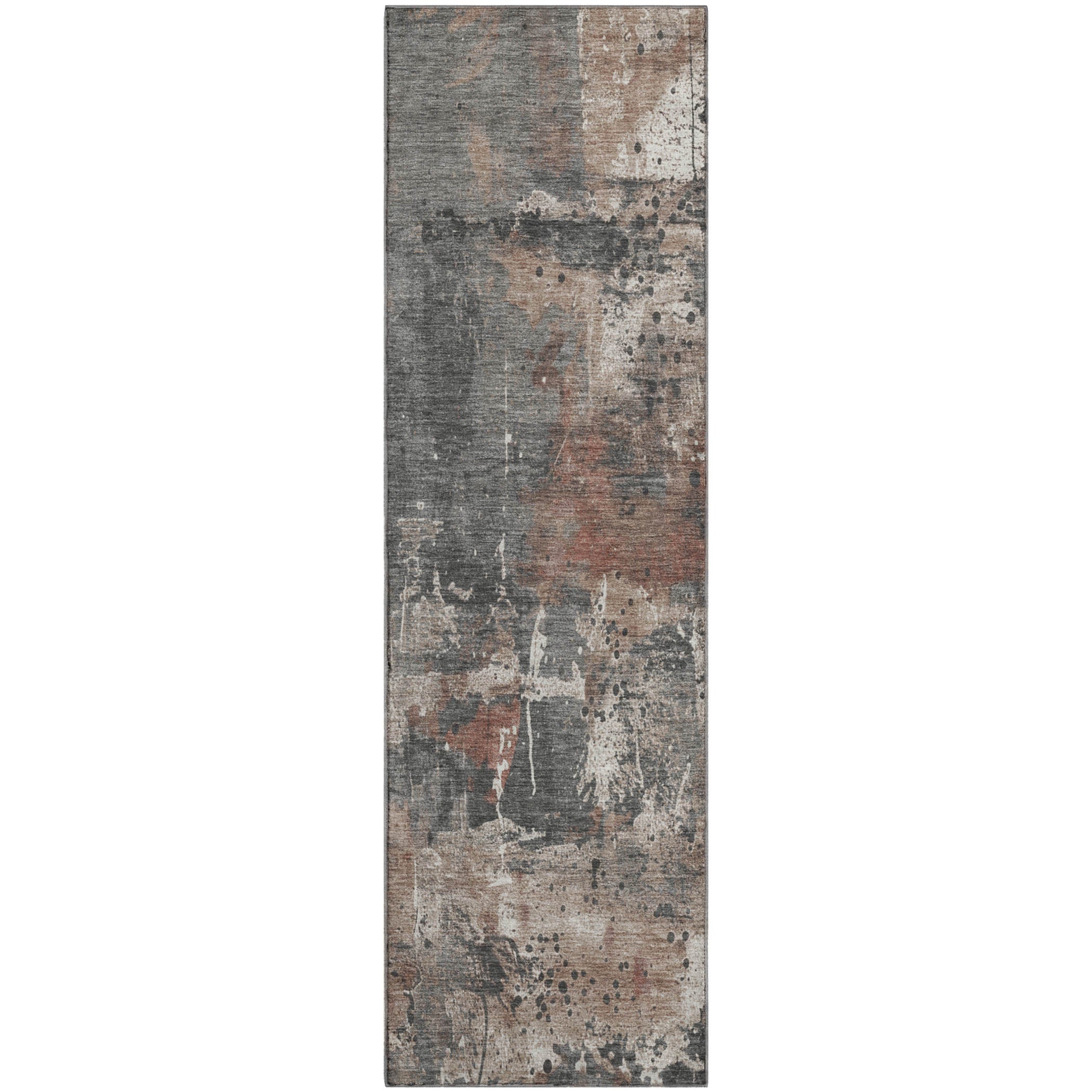 Tbilisi Machine Washable Transitional Paprika Orange Rug 2'3" x 7'6" #shape_Runner