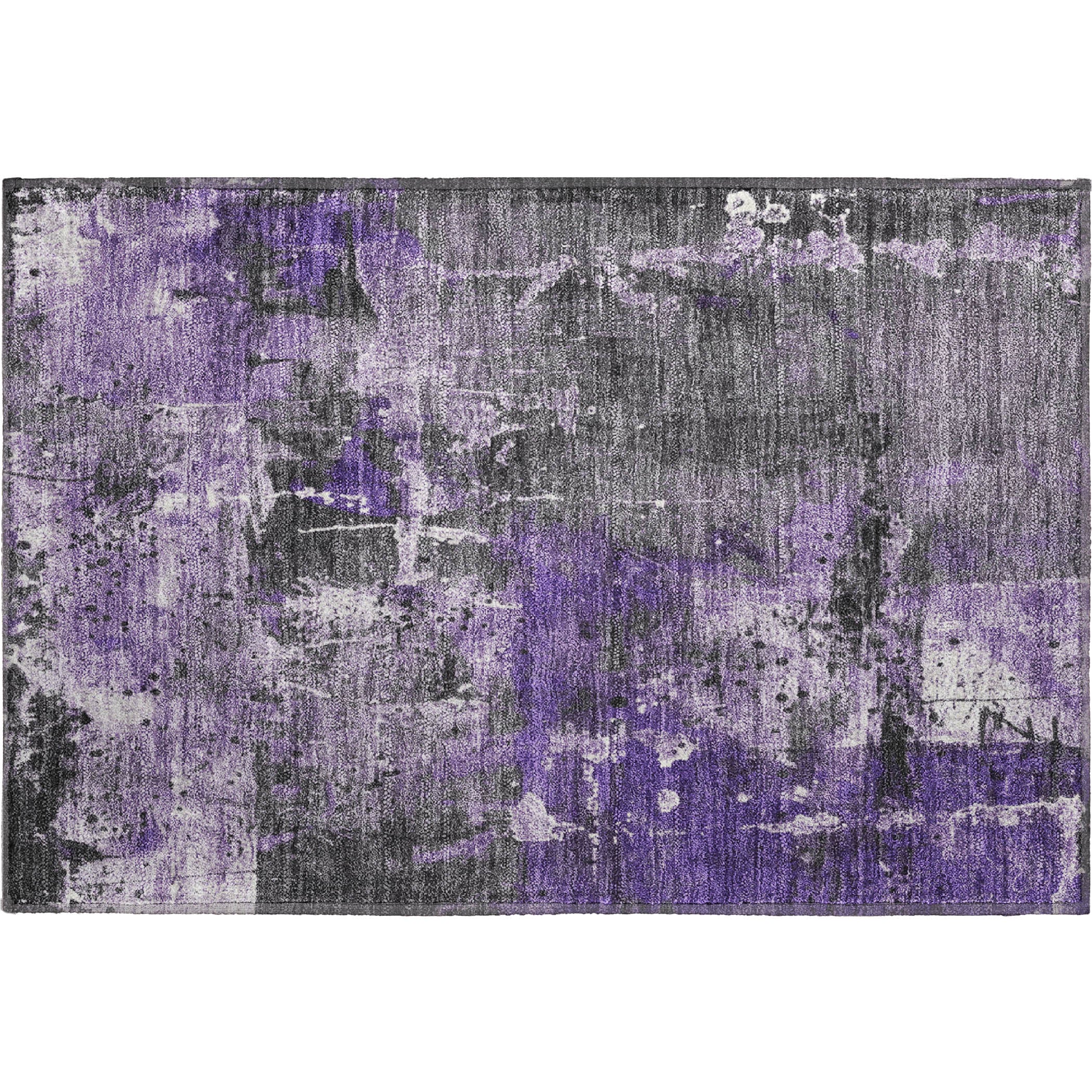 Tbilisi Machine Washable Transitional Purple Rug 1'8" x 2'6" #shape_Rectangle