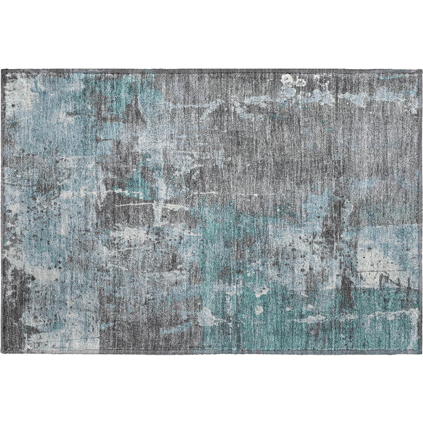 Tbilisi Machine Washable Transitional Teal Rug 1'8" x 2'6"