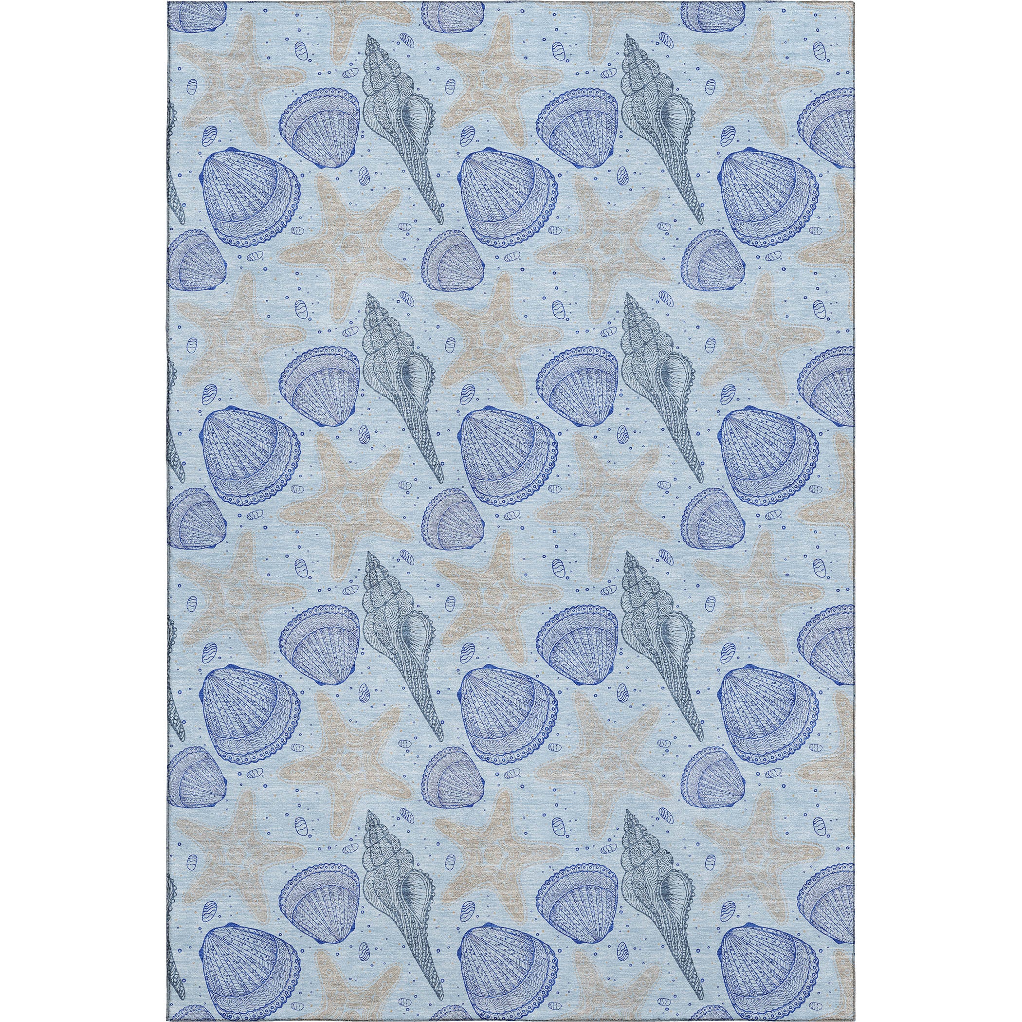 Mdina Machine Washable Coastal Blue Rug 2'6" x 3'10" #shape_Rectangle