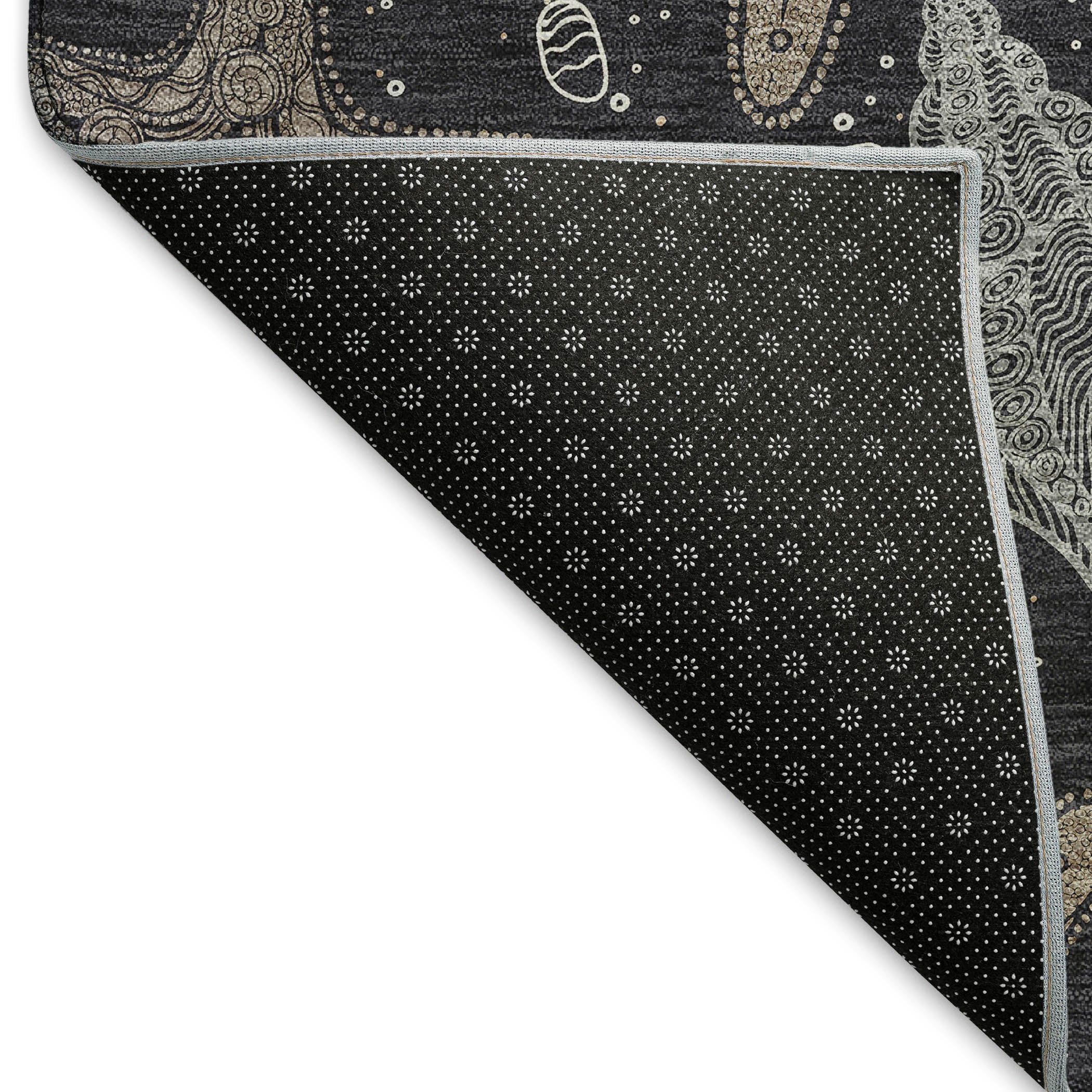 Mdina Machine Washable Coastal Midnight Black Rug 1'8" x 2'6" #shape_Rectangle