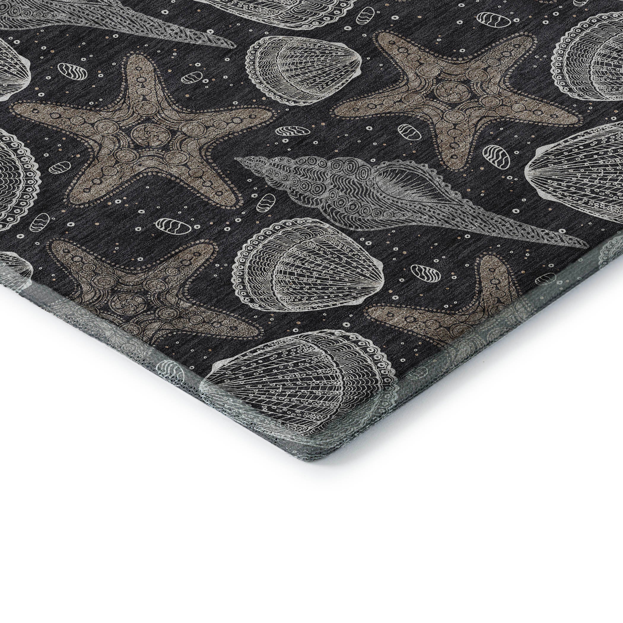 Mdina Machine Washable Coastal Midnight Black Rug 1'8" x 2'6" #shape_Rectangle