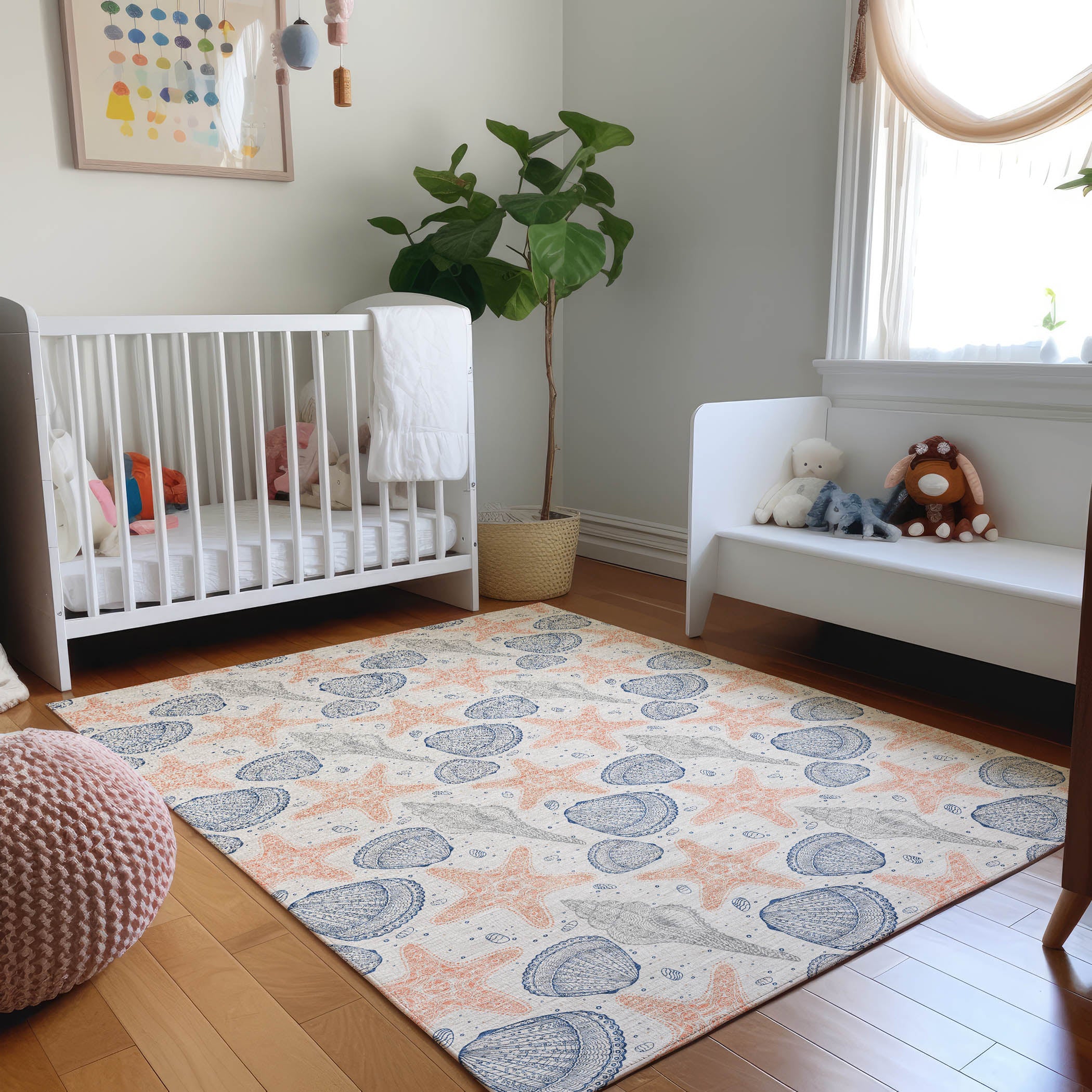 Mdina Machine Washable Coastal Peach Beige Rug 2'6" x 3'10" #shape_Rectangle