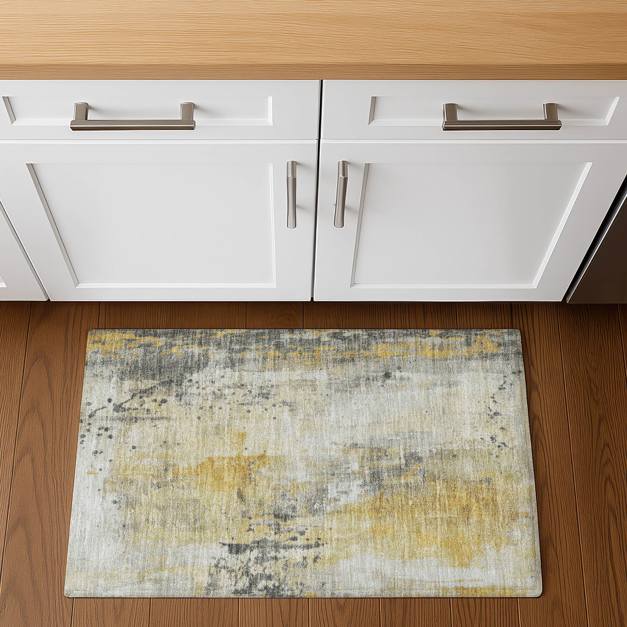 Havana Machine Washable Transitional Gold Rug 1'8" x 2'6" #shape_Rectangle