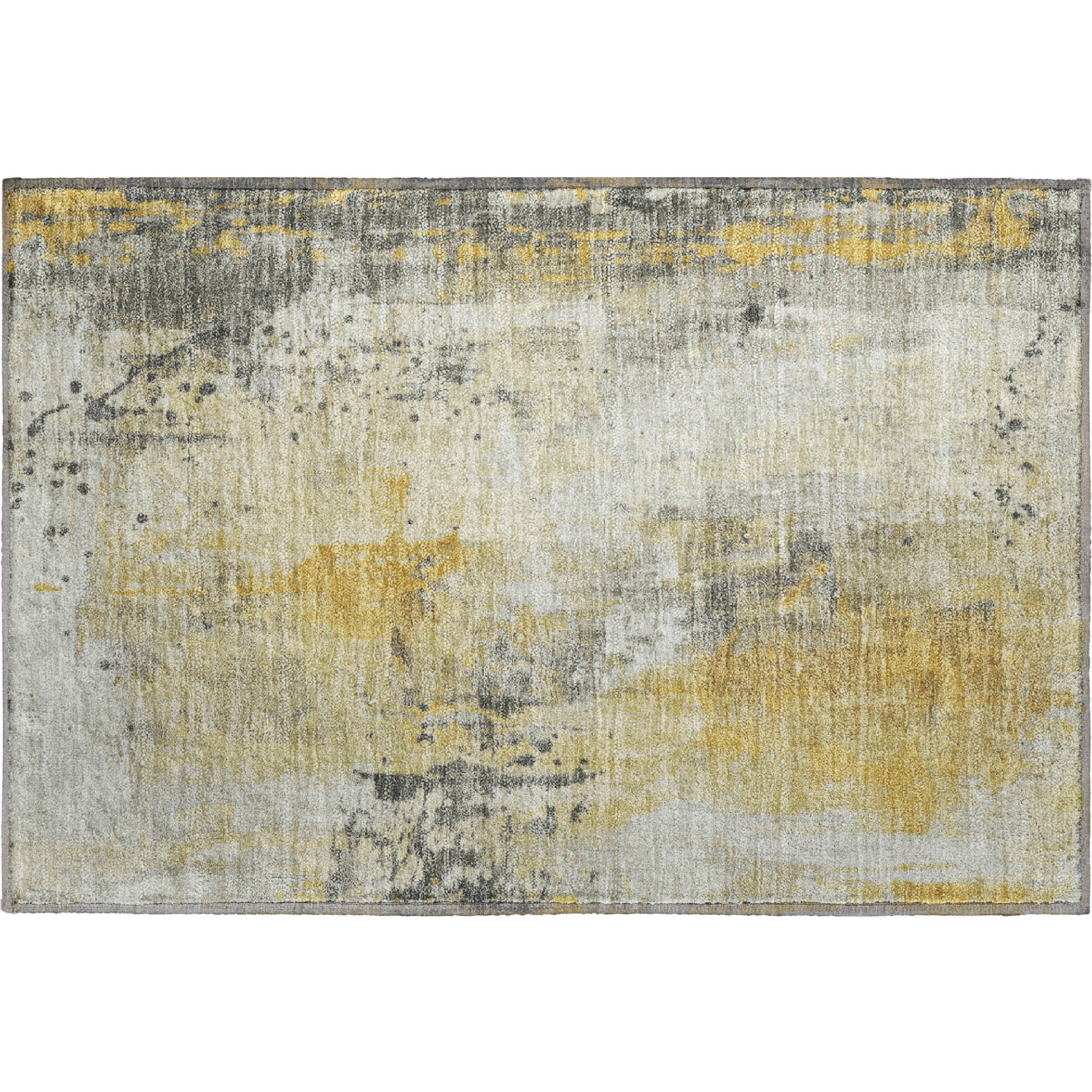 Havana Machine Washable Transitional Gold Rug 1'8" x 2'6" #shape_Rectangle