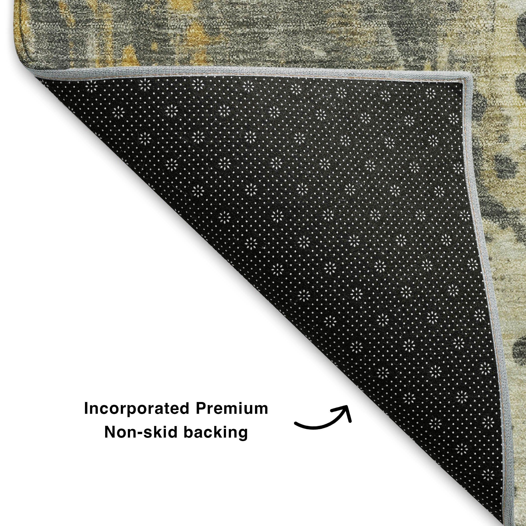 Havana Machine Washable Transitional Gold Rug 1'8" x 2'6" #shape_Rectangle