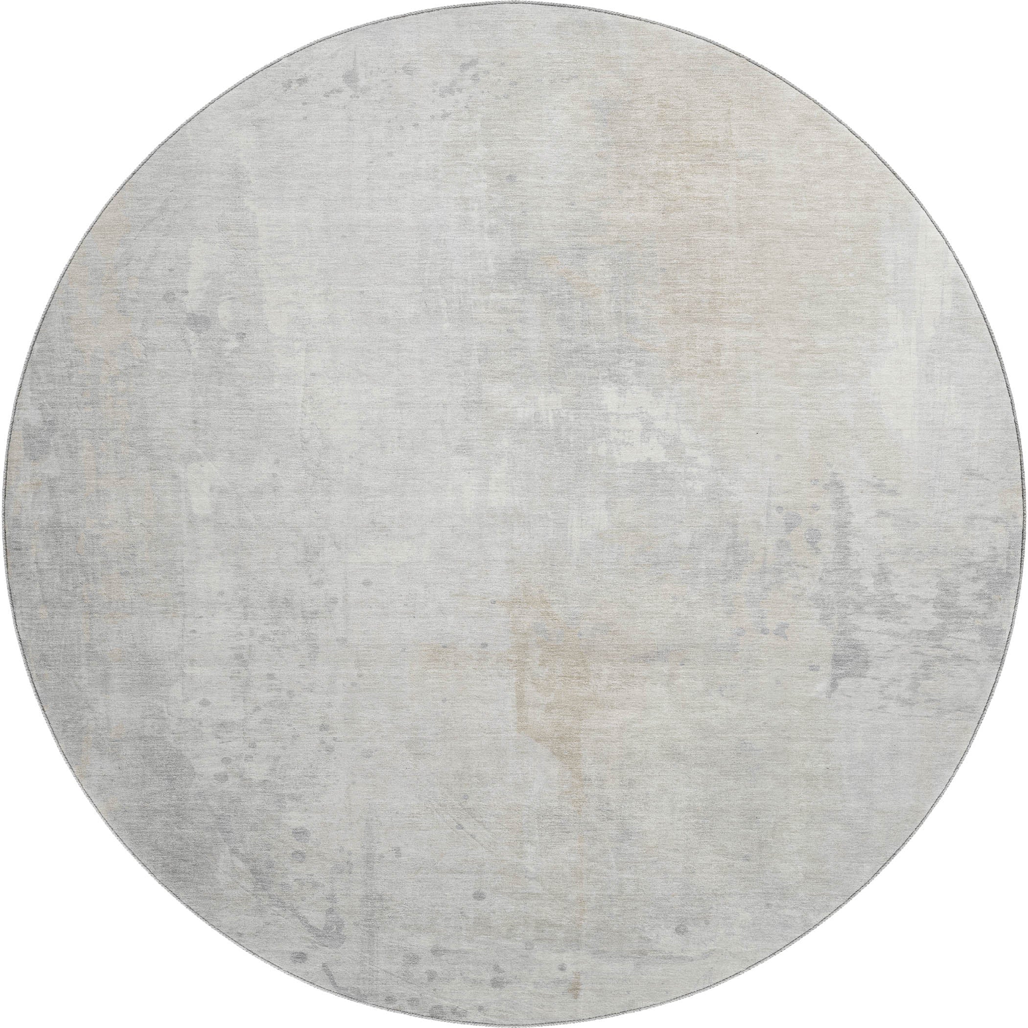 Havana Machine Washable Transitional Ivory Rug 8' x 8' #shape_Round