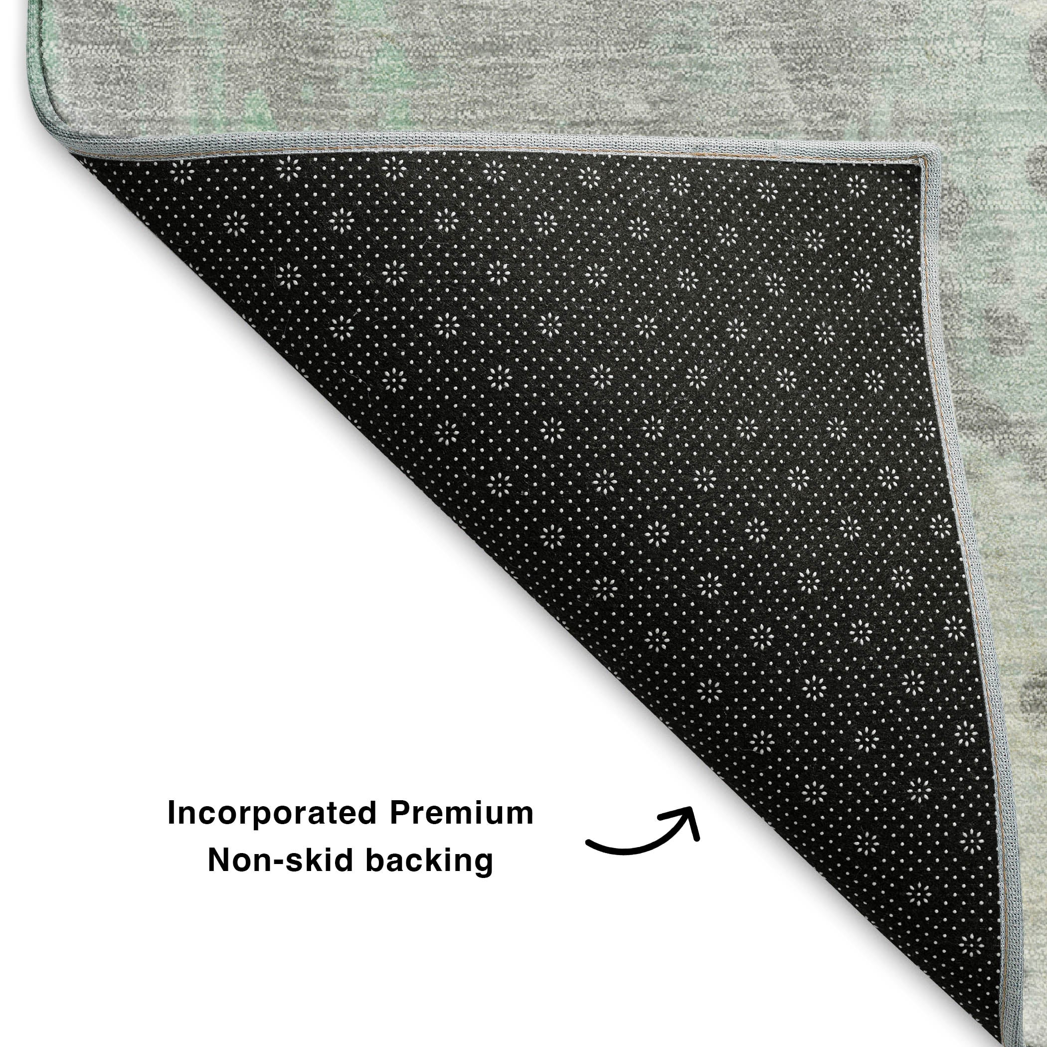 Havana Machine Washable Transitional Mint Green Rug 1'8" x 2'6" #shape_Rectangle