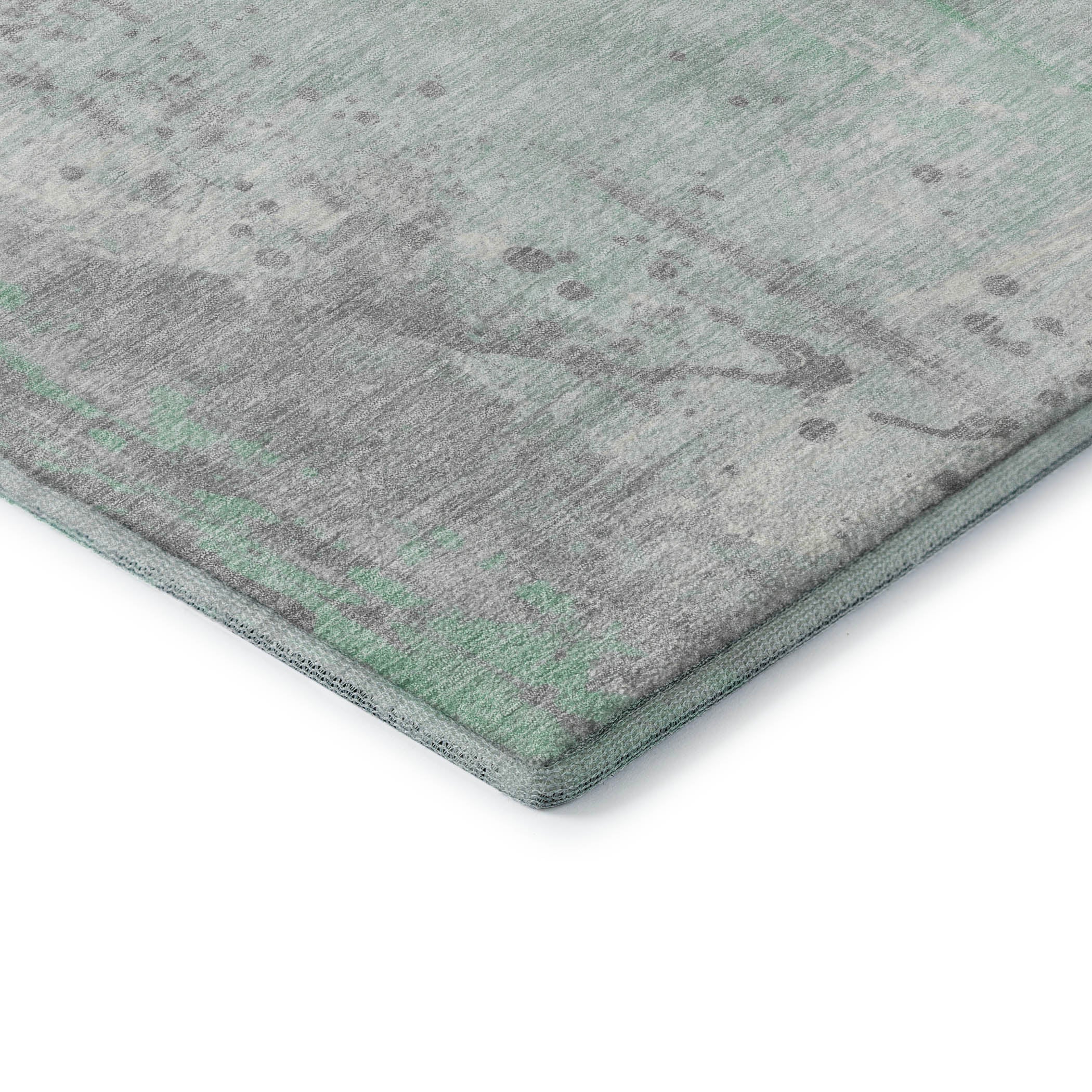Havana Machine Washable Transitional Mint Green Rug 1'8" x 2'6" #shape_Rectangle