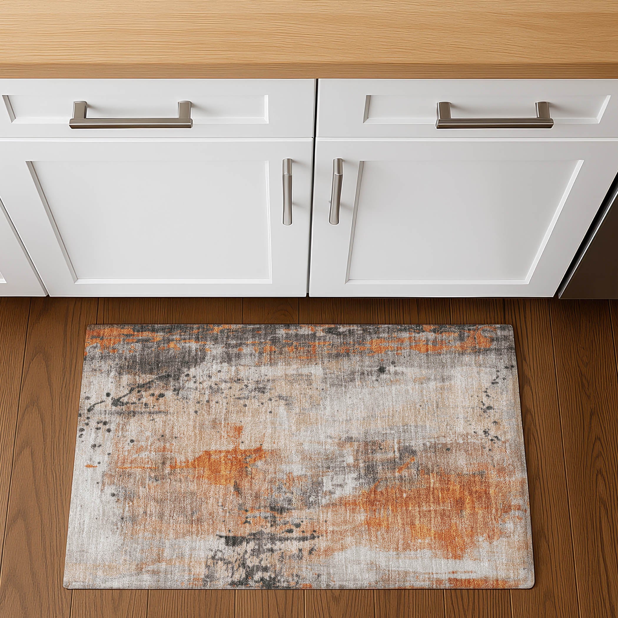 Havana Machine Washable Transitional Orange Rug 1'8" x 2'6" #shape_Rectangle