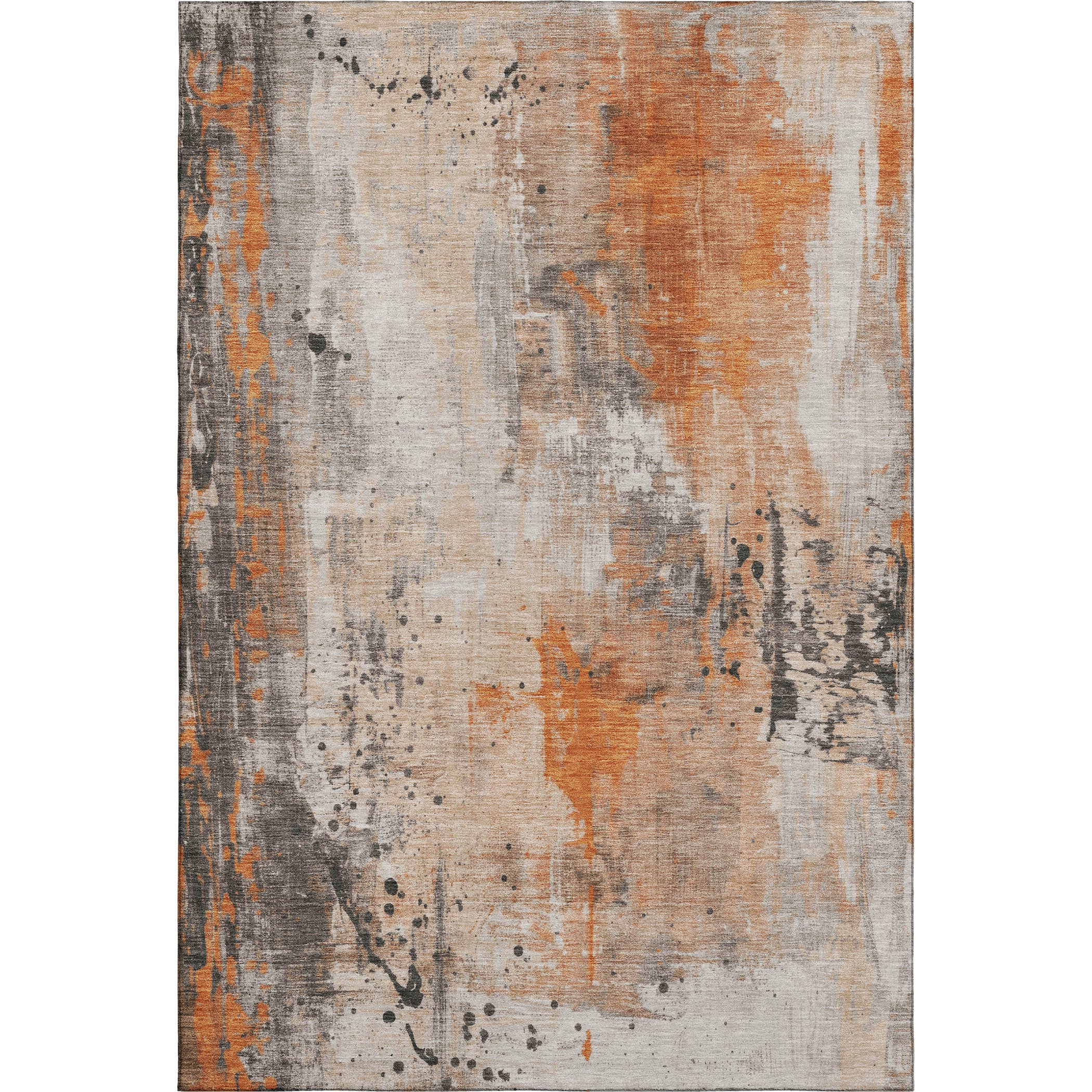 Havana Machine Washable Transitional Orange Rug 2'6" x 3'10" #shape_Rectangle