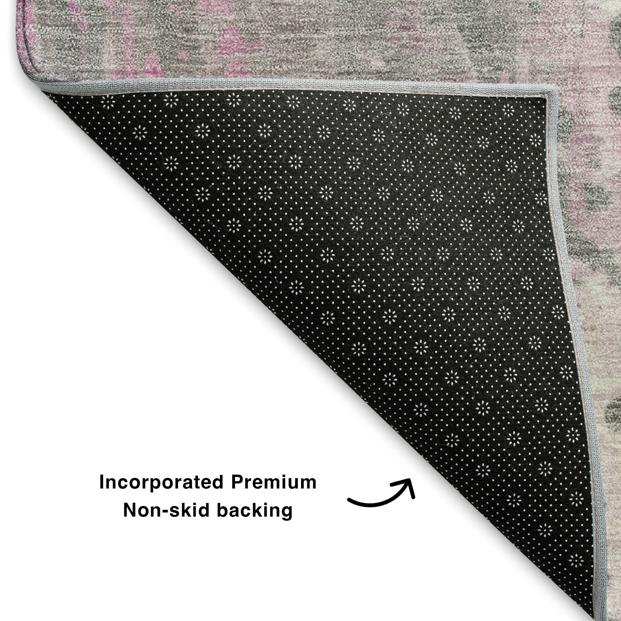 Havana Machine Washable Transitional Pink Rug 1'8" x 2'6" #shape_Rectangle