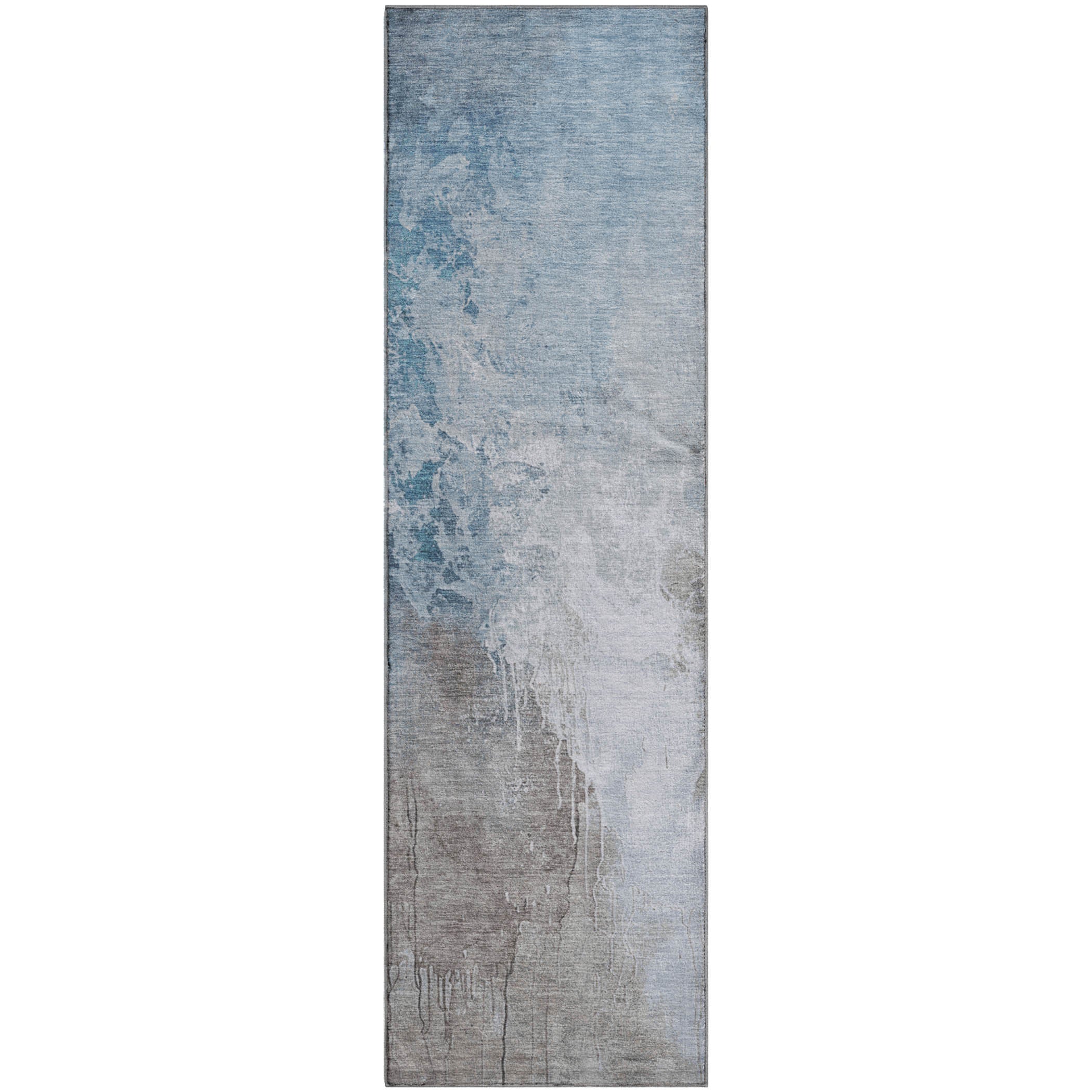 Sintra Machine Washable Transitional Denim Blue Rug 2'3" x 7'6" #shape_Runner