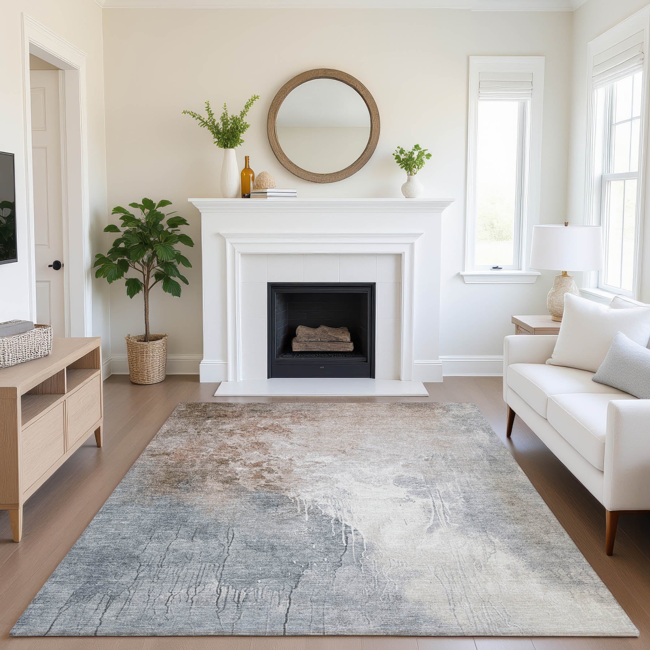 Sintra Machine Washable Transitional Paprika Orange Rug 2'6" x 3'10" #shape_Rectangle