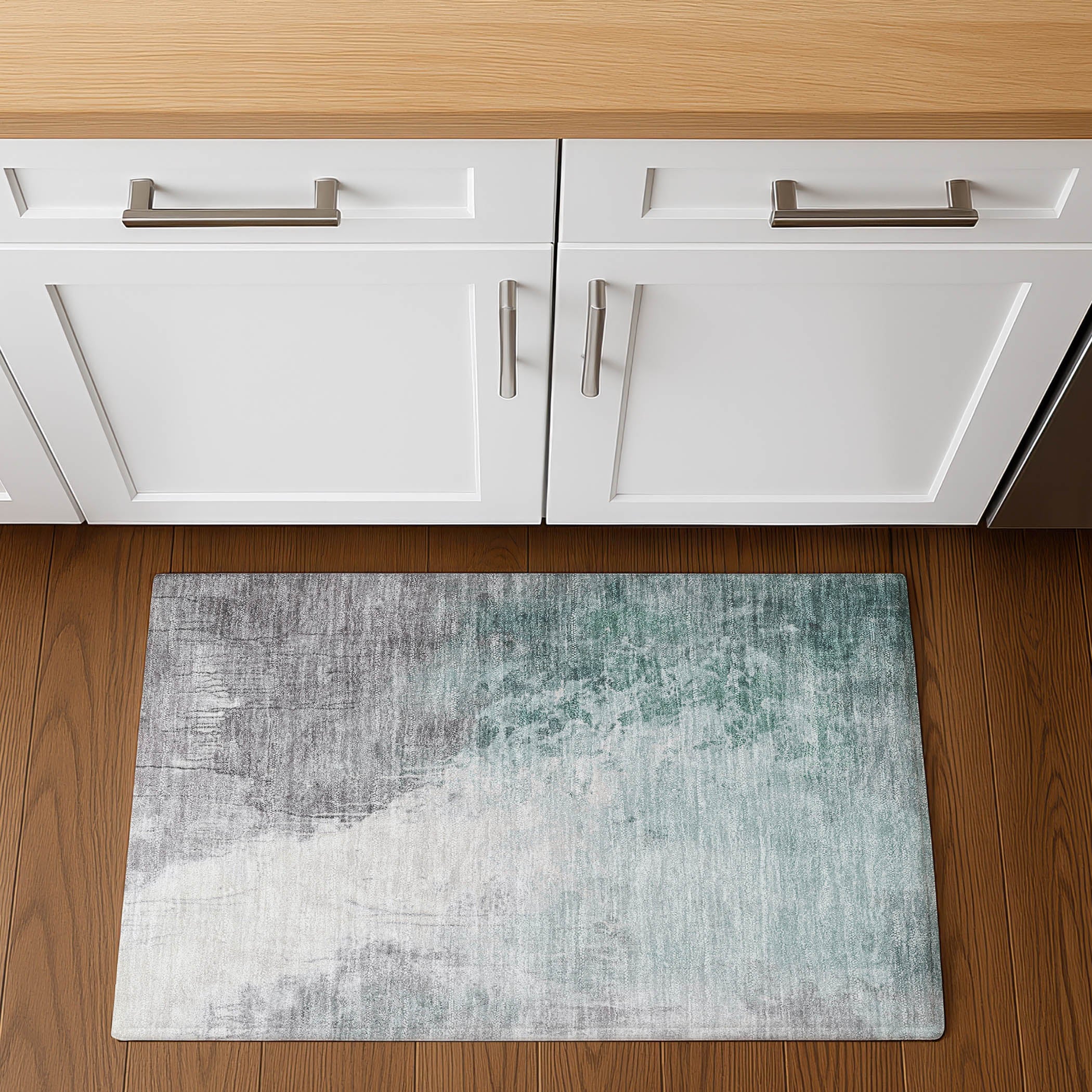 Sintra Machine Washable Transitional Seafoam Blue Rug 1'8" x 2'6" #shape_Rectangle